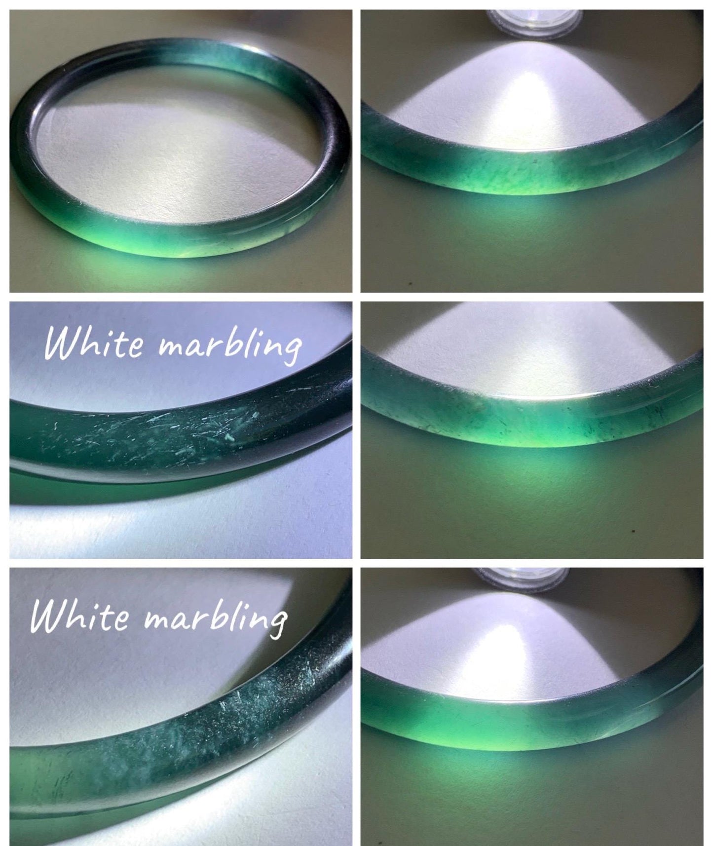 Certified Natural Grade A Guatemalan Icy Translucent Dark Teal Blue Marbled Jade Jadeite Slim Bangle 56.36mm 6.96” 天然冰胶危深蓝飘花翡翠细圆条手镯 520