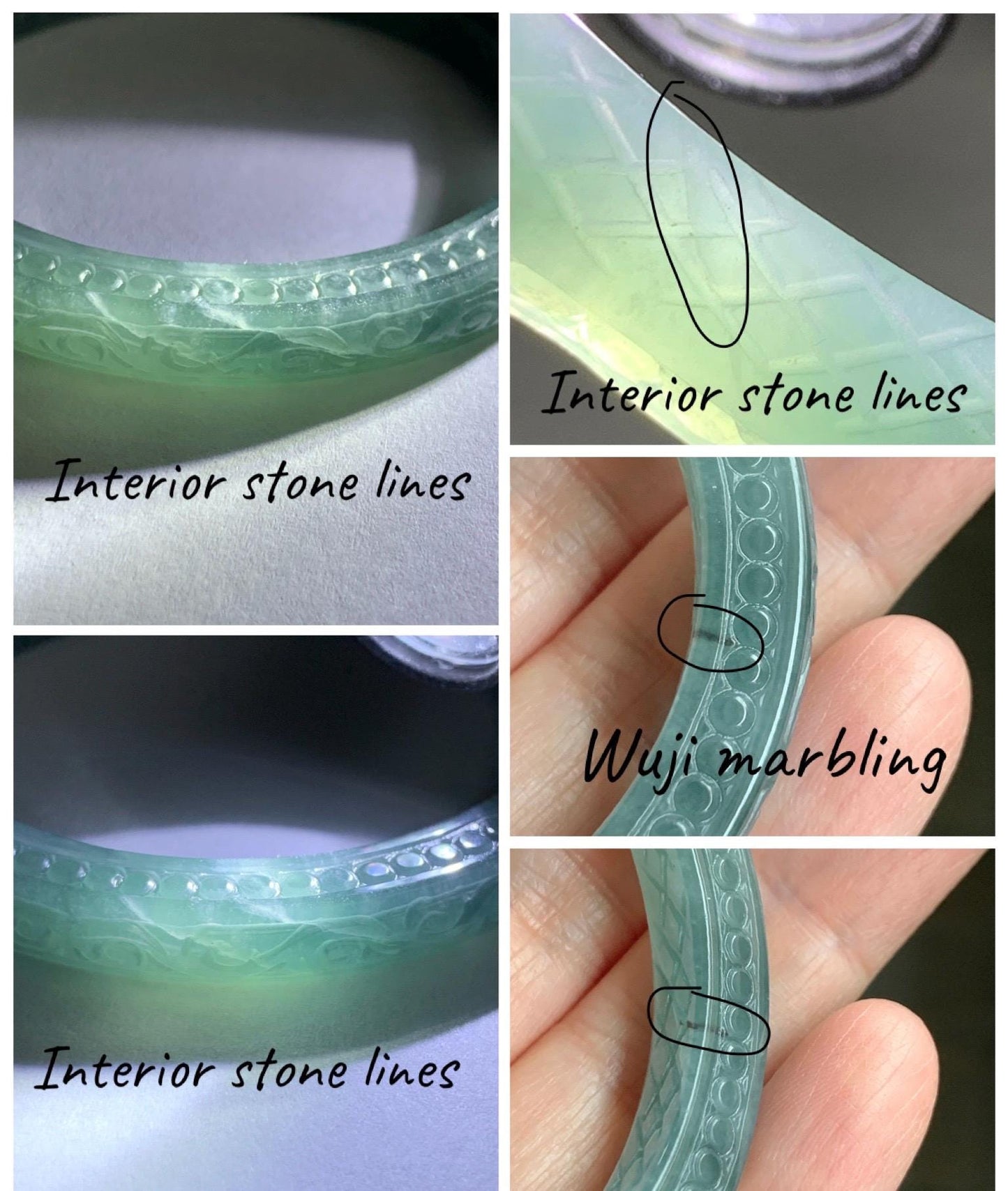 Certified Natural Guatemalan Icy Translucent Dusty Teal Green Jade Jadeite Carved Square Edged Bangle 52.4mm 6.5” As Is 天然冰危晴蓝翡翠仿古雕方镯手镯 475