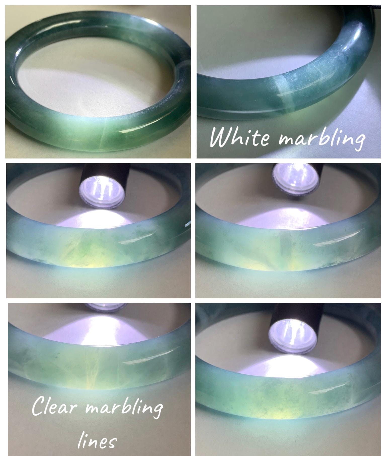 Certified Natural Grade A Guatemalan Icy Translucent Dusty Blueberry Blue Jade Jadeite Wide Bangle Bracelet 56.1mm 6.93” 天然冰危蓝莓紫翡翠粗圆条手镯 484