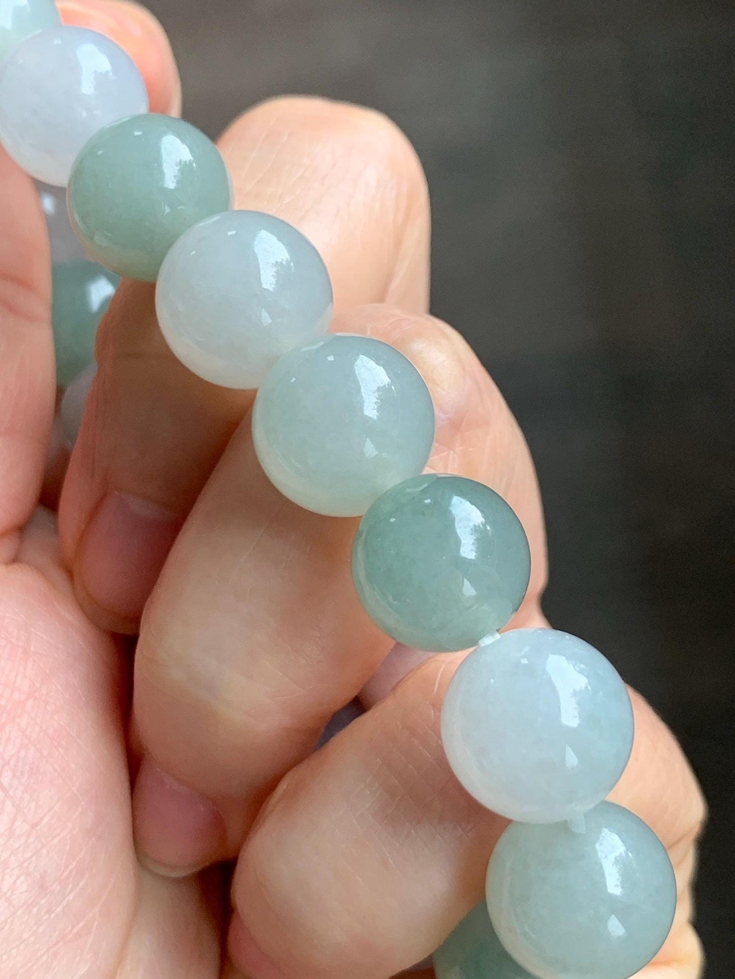 Certified Natural Grade A Icy Translucent Multicolored Jade Jadeite Large Beads Beaded Bracelet 11.6mm 8.25” 55.39g 天然冰胶多宝翡翠大卡手串 461