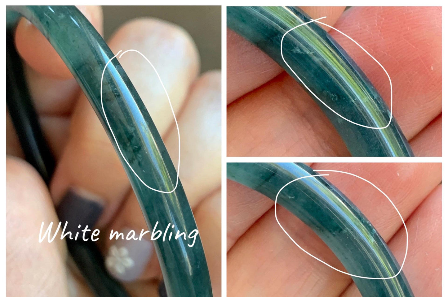 Certified Natural Grade A Guatemalan Icy Translucent Dark Teal Blue Marbled Jade Jadeite Slim Bangle 57.9mm 7.16” 天然冰胶危深蓝飘花翡翠细圆条手镯 516