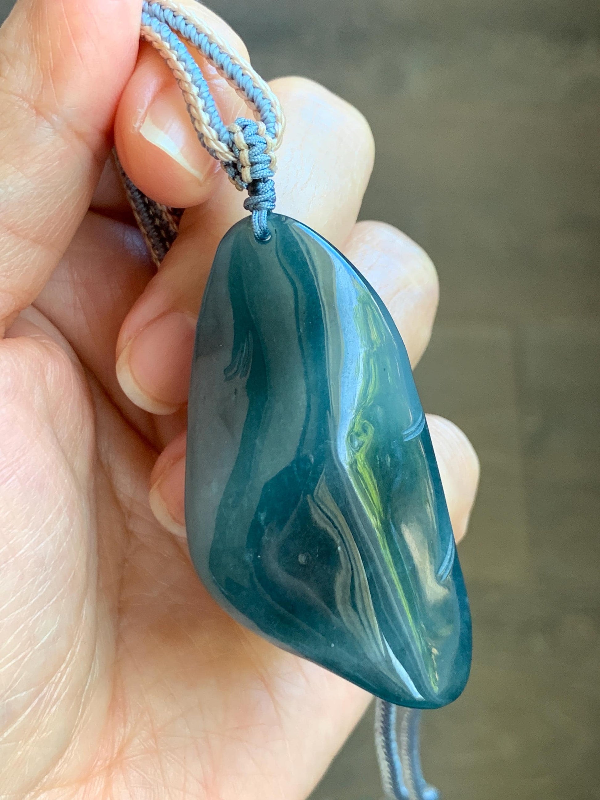 Certified Natural Grade A Guatemalan Icy Translucent Aegean Blue Jade Jadeite Lotus Flower Goldfish Pendant Rope Necklace 天然冰危牛仔蓝翡翠莲花鱼吊坠 448