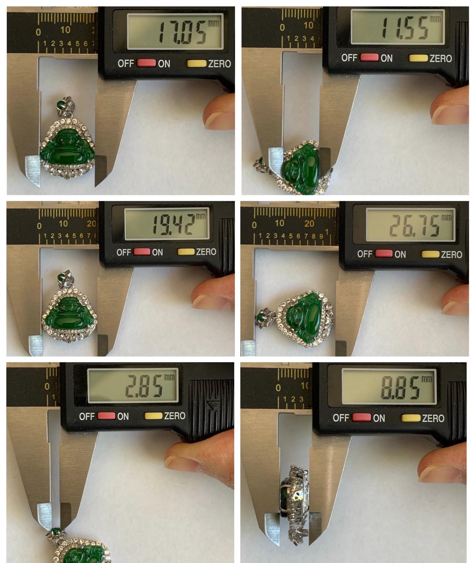 Certified Natural Grade A Guatemalan Icy Translucent Vibrant Green Jade Jadeite Buddha Pendant Sterling Silver 5.11g 天然冰危绿翡翠佛公吊坠 442