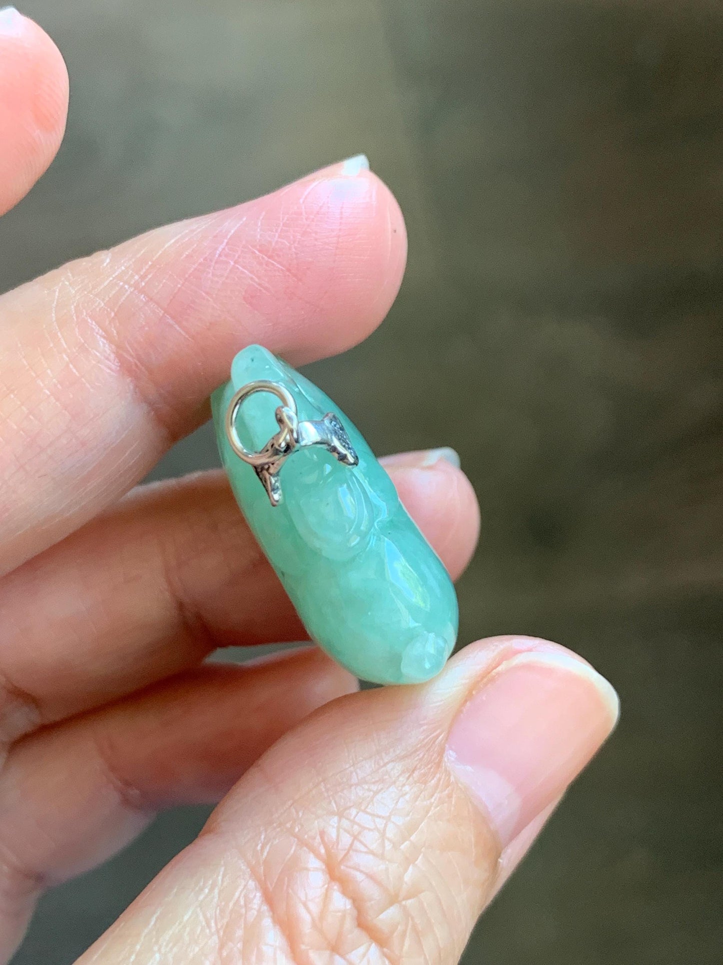 Natural Grade A Icy Translucent Icy Light Apple Green Jade Jadeite Carved Tang Horse Pendant Sterling Silver 10g 天然冰浅果绿翡翠唐马银镶吊坠 MGL160A