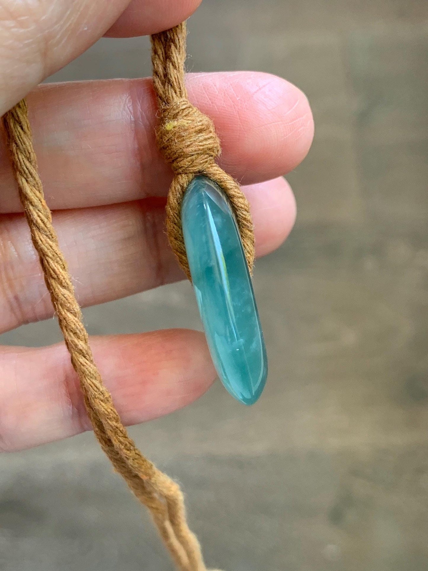 Natural Grade A Guatemalan Icy Translucent Dark Teal Blue Jade Jadeite Ping An Kou Donut Pendant Rope Necklace 25" 天然冰胶危深蓝绿翡翠平安扣吊坠 WSB660A