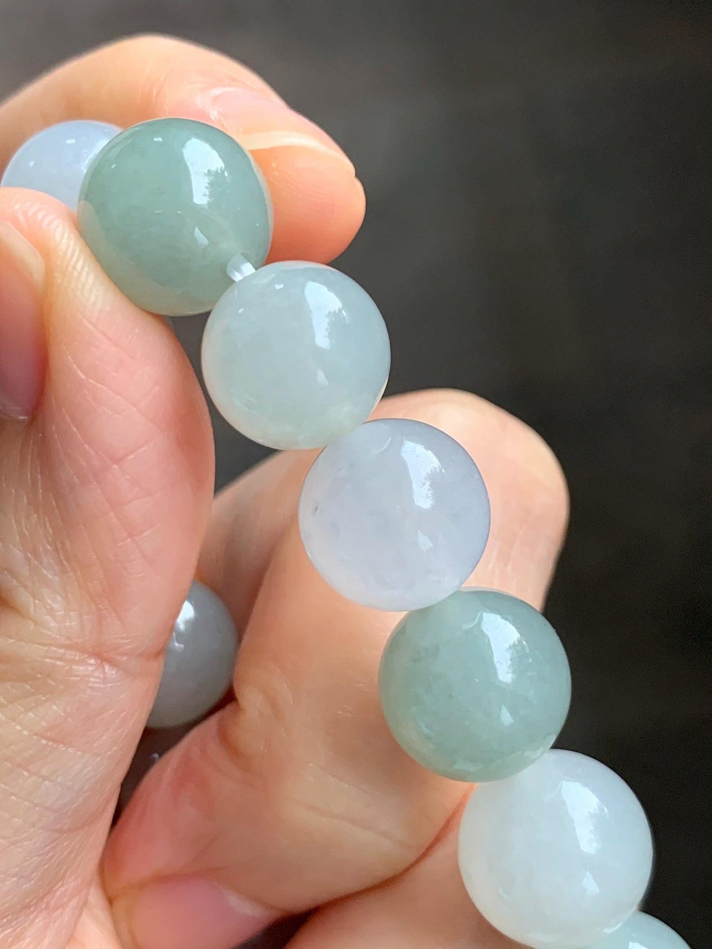 Certified Natural Grade A Icy Translucent Multicolored Jade Jadeite Large Beads Beaded Bracelet 11.6mm 8.25” 55.39g 天然冰胶多宝翡翠大卡手串 461