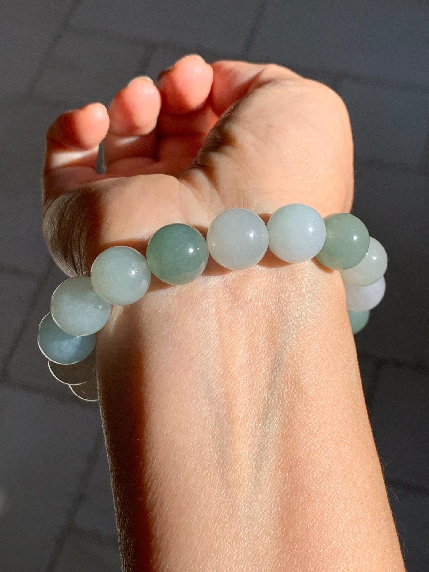 Certified Natural Grade A Icy Translucent Multicolored Jade Jadeite Large Beads Beaded Bracelet 11.6mm 8.25” 55.39g 天然冰胶多宝翡翠大卡手串 461