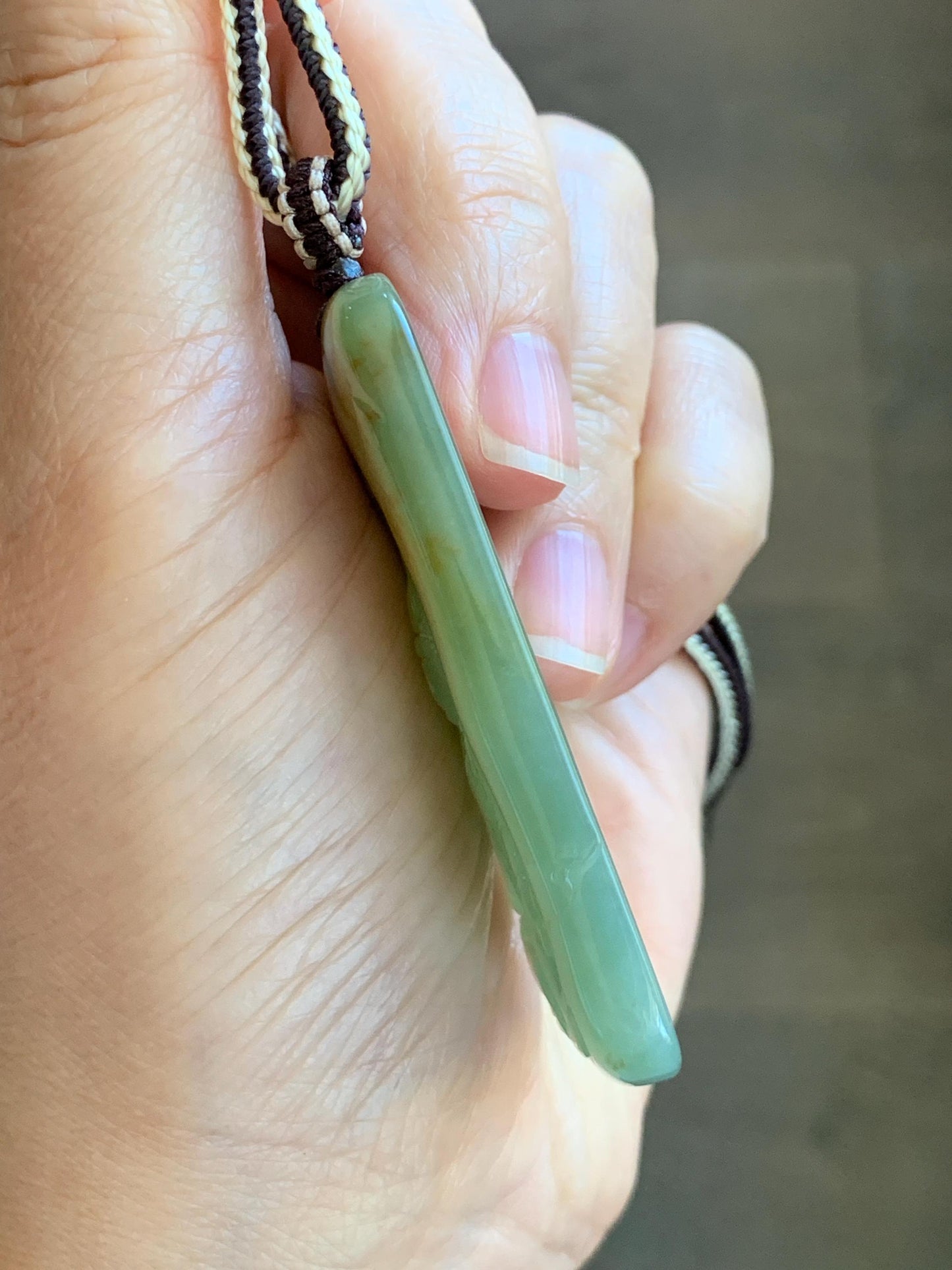 Certified Natural Grade A Icy Translucent Dusty Green Red Marbled Jade Jadeite Bodhisattva Pendant Rope Necklace 天然冰暗绿飘红翡翠山水菩萨吊坠 102