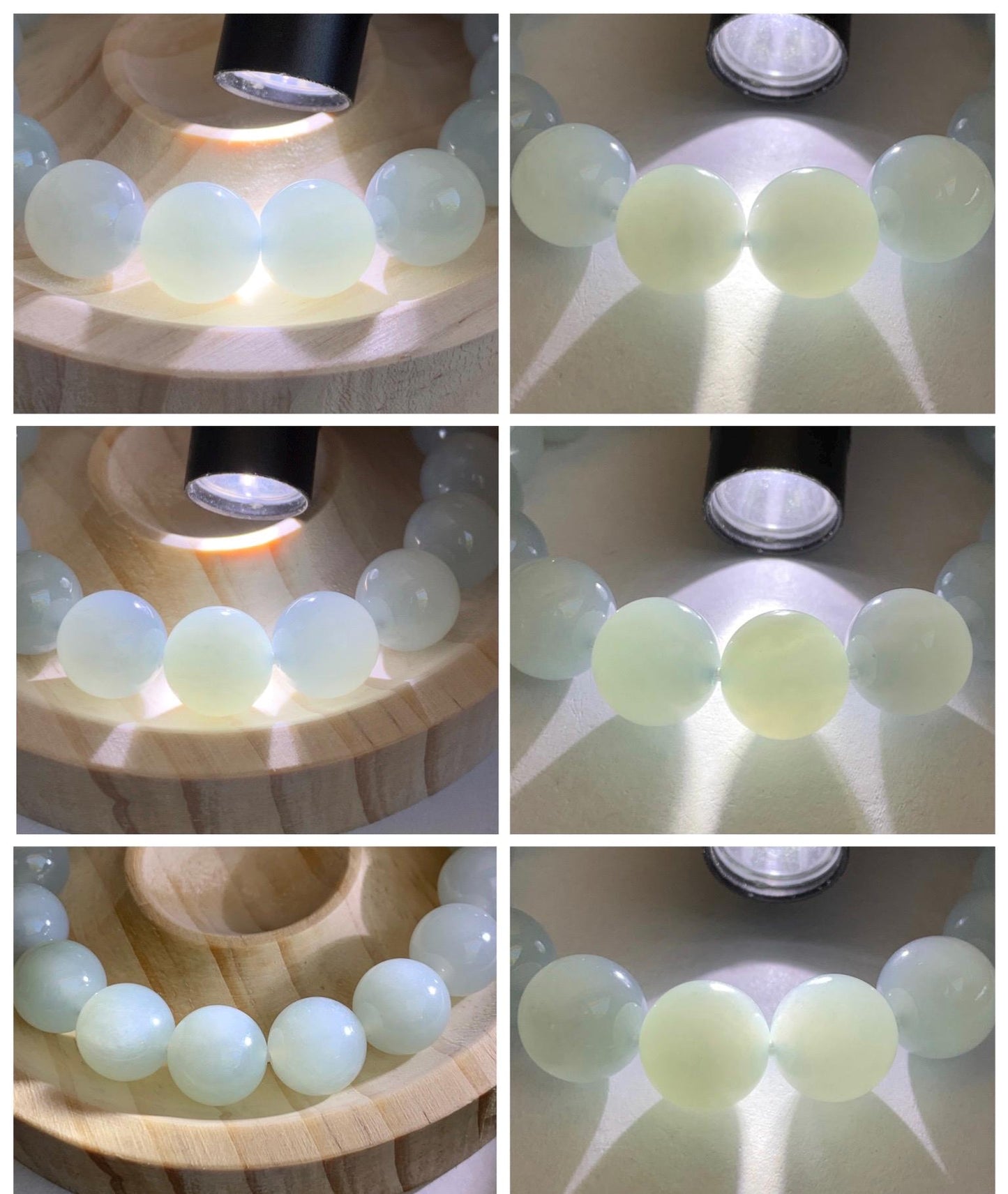 Certified Natural Grade A Icy Translucent Pastel Dusty Blue Jade Jadeite Large Beads Beaded Bracelet 11.8mm 7.25” 48g 天然老种冰胶淡蓝翡翠圆珠手串 455