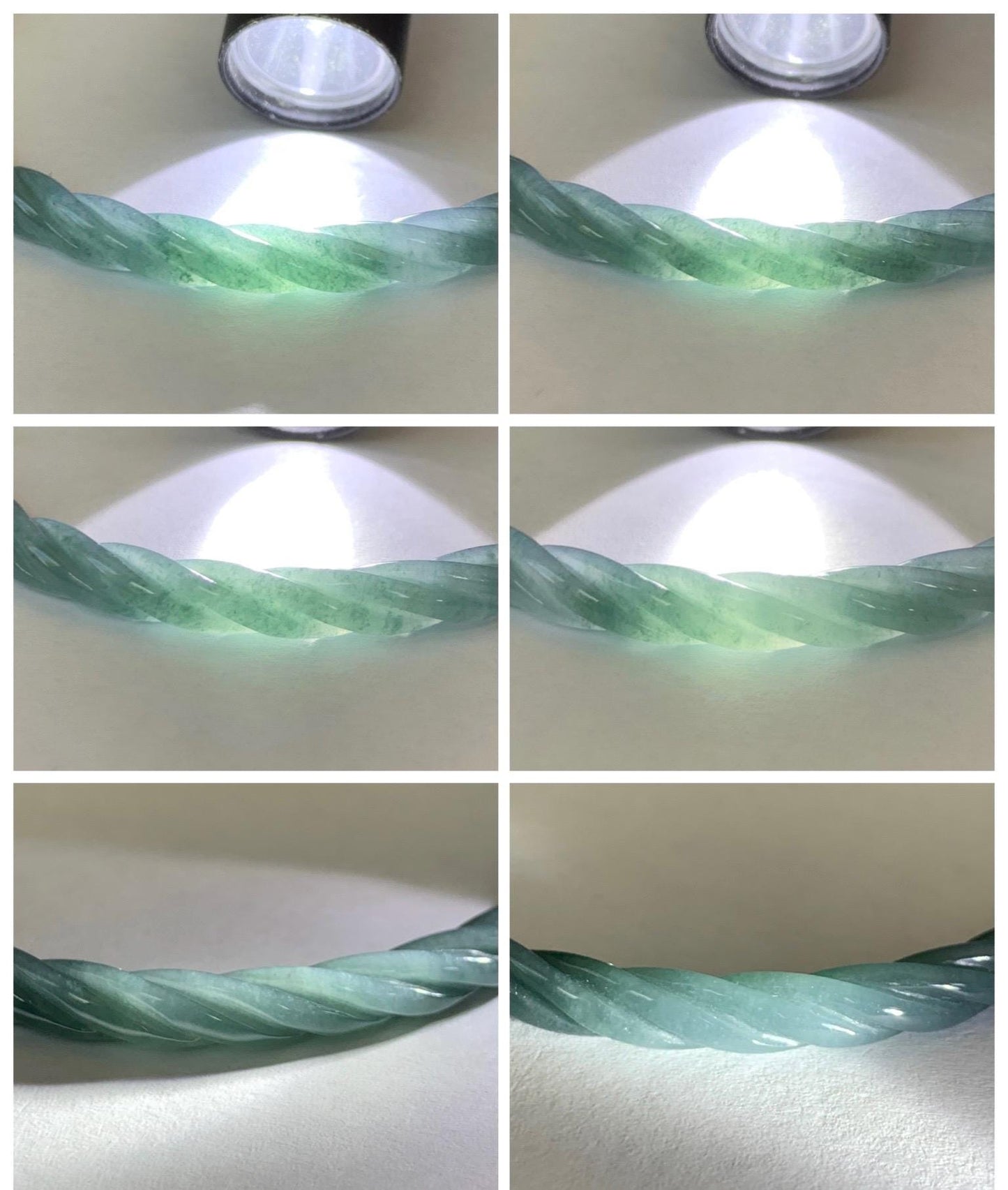 Certified Natural Grade A Guatemalan Icy Translucent Dark Dusty Blue Jade Jadeite Carved Braid Slim Bangle 57.8mm 7.15” 天然冰危深灰蓝翡翠细麻花手镯 478