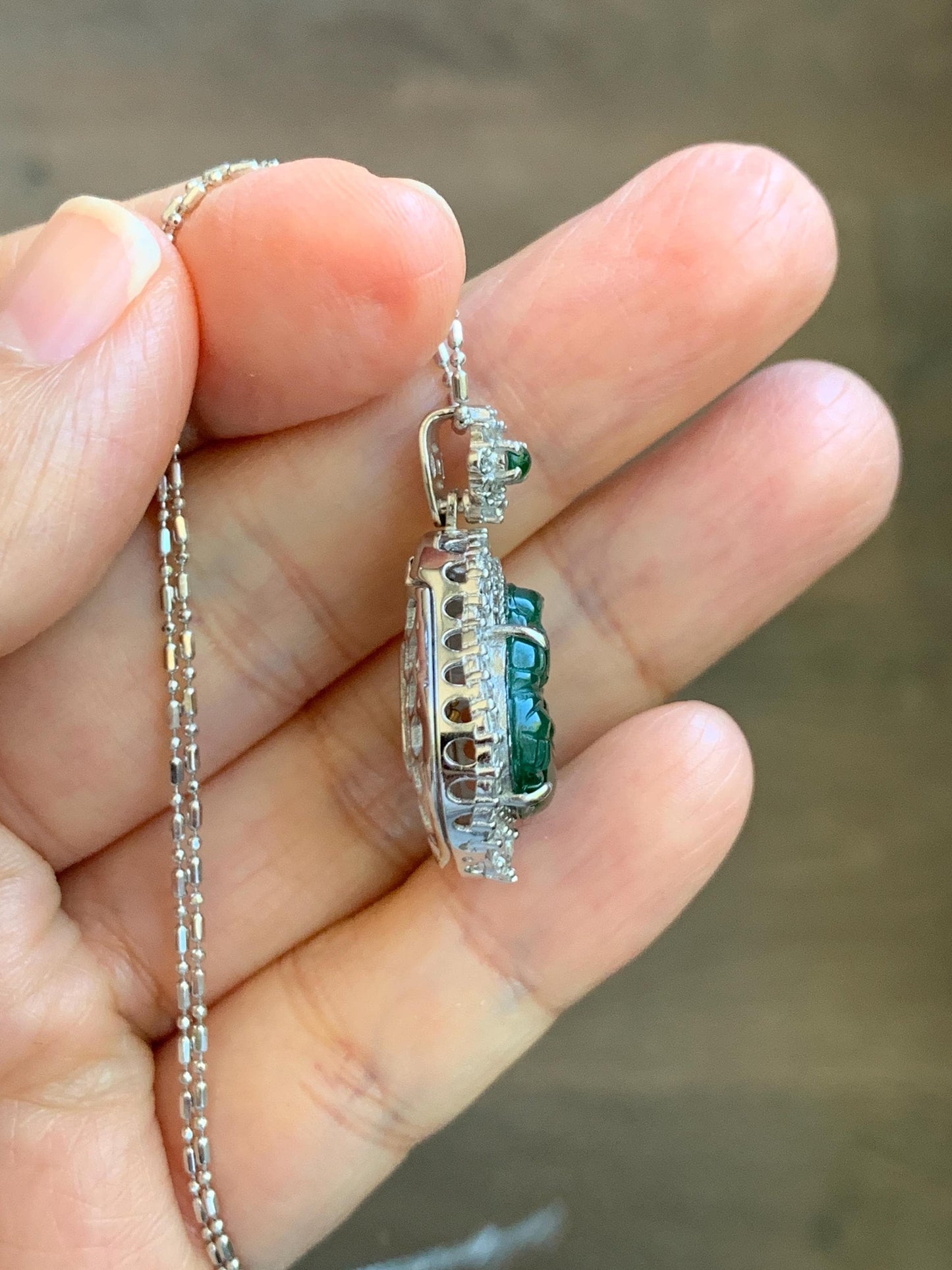 Certified Natural Grade A Guatemalan Icy Translucent Vibrant Green Jade Jadeite Buddha Pendant Sterling Silver 5.68 天然冰危绿翡翠佛公吊坠 441