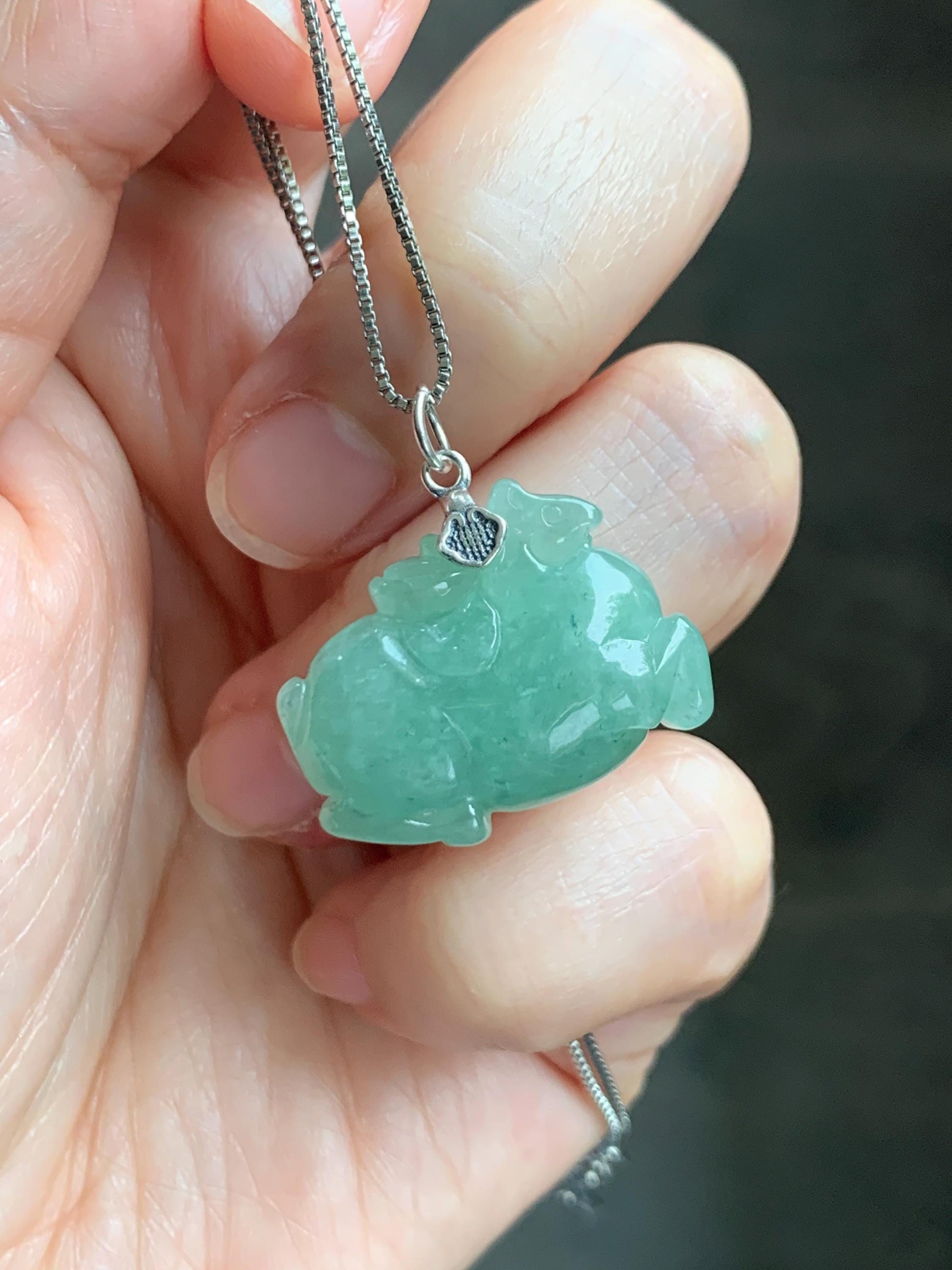 Natural Grade A Icy Translucent Icy Light Apple Green Jade Jadeite Carved Tang Horse Pendant Sterling Silver 8g 天然冰浅果绿翡翠唐马银镶吊坠 MGL160B