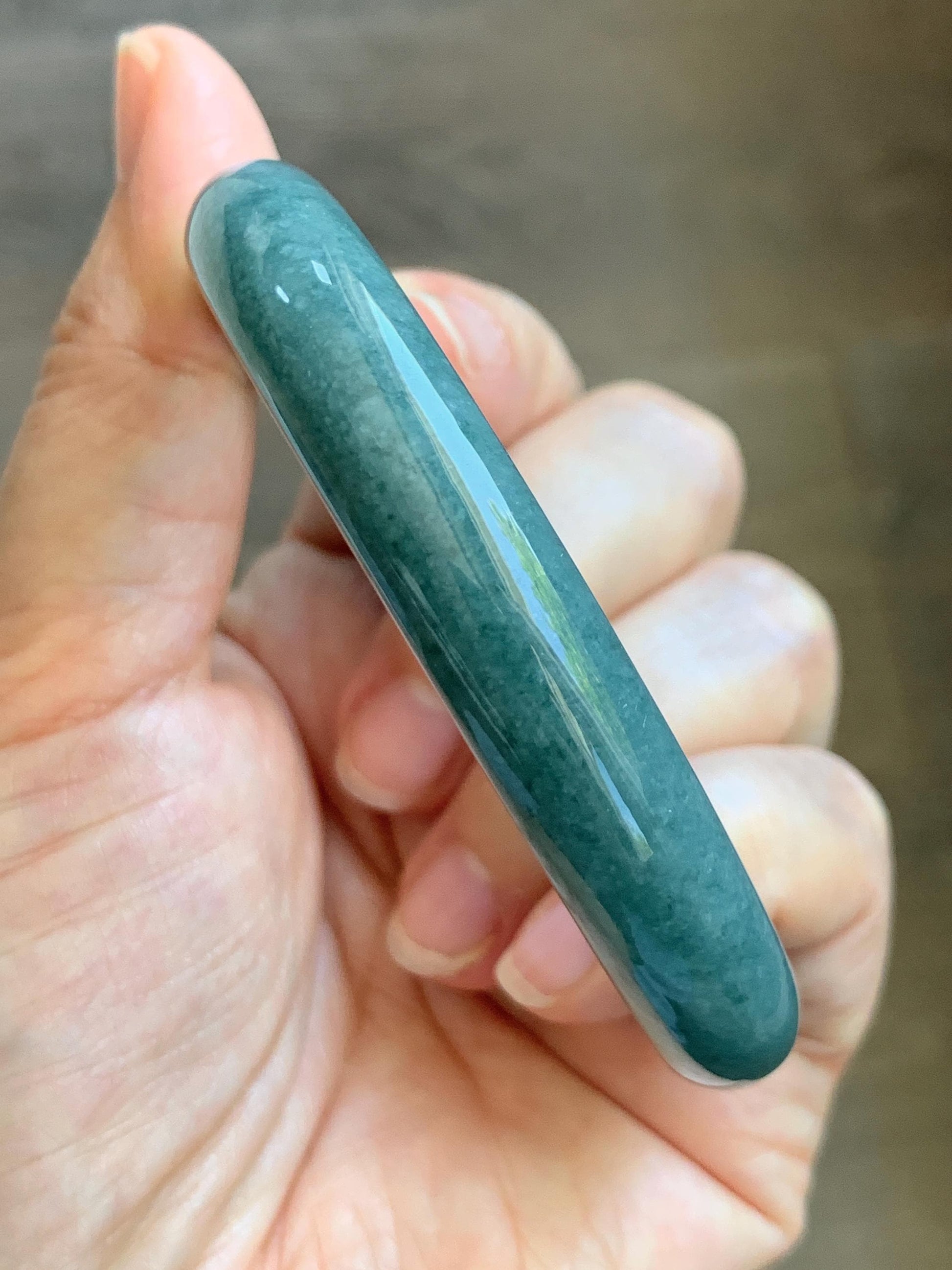 Certified Natural Grade A Guatemalan Icy Translucent Dusty Blue Jade Jadeite Wide Bangle Bracelet 62.28mm 7.7" 45g 天然危蓝糯种翡翠正圈手镯 1231