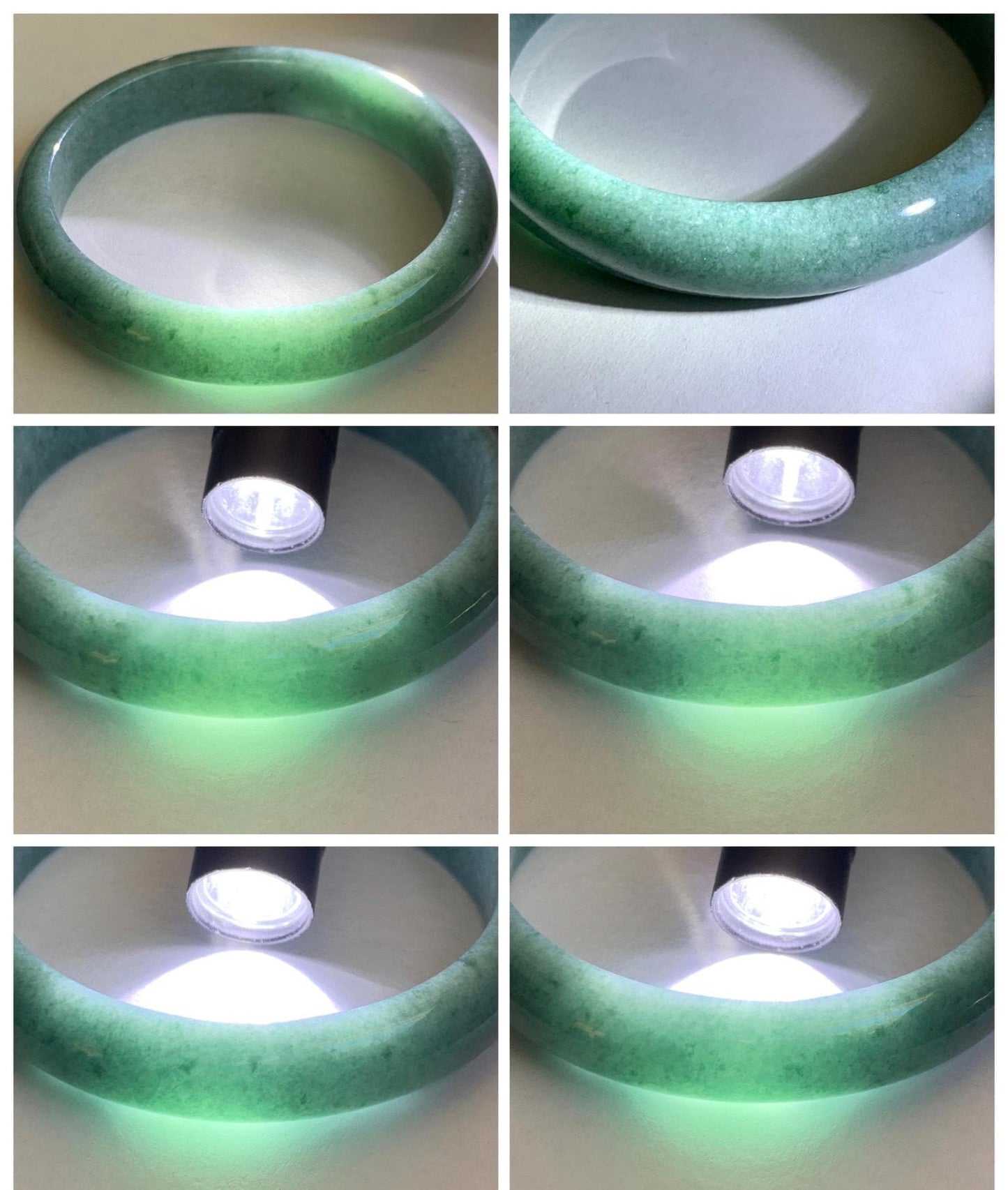 Certified Natural Grade A Guatemalan Icy Translucent Dusty Blue Jade Jadeite Wide Bangle Bracelet 58.33mm 7.21" 45.53g 天然危蓝糯种翡翠正圈手镯 1239
