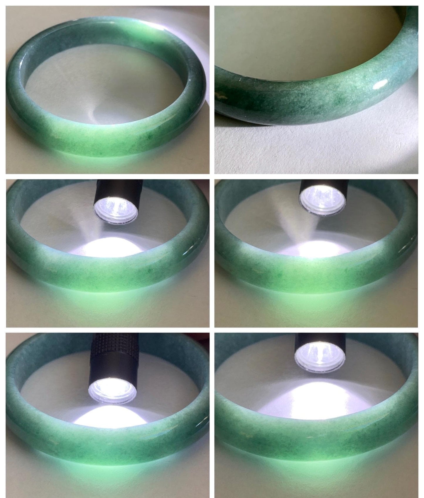 Certified Natural Grade A Guatemalan Icy Translucent Dusty Blue Jade Jadeite Wide Bangle Bracelet 58.35mm 7.21" 45.5g 天然危蓝糯种翡翠正圈手镯 1235