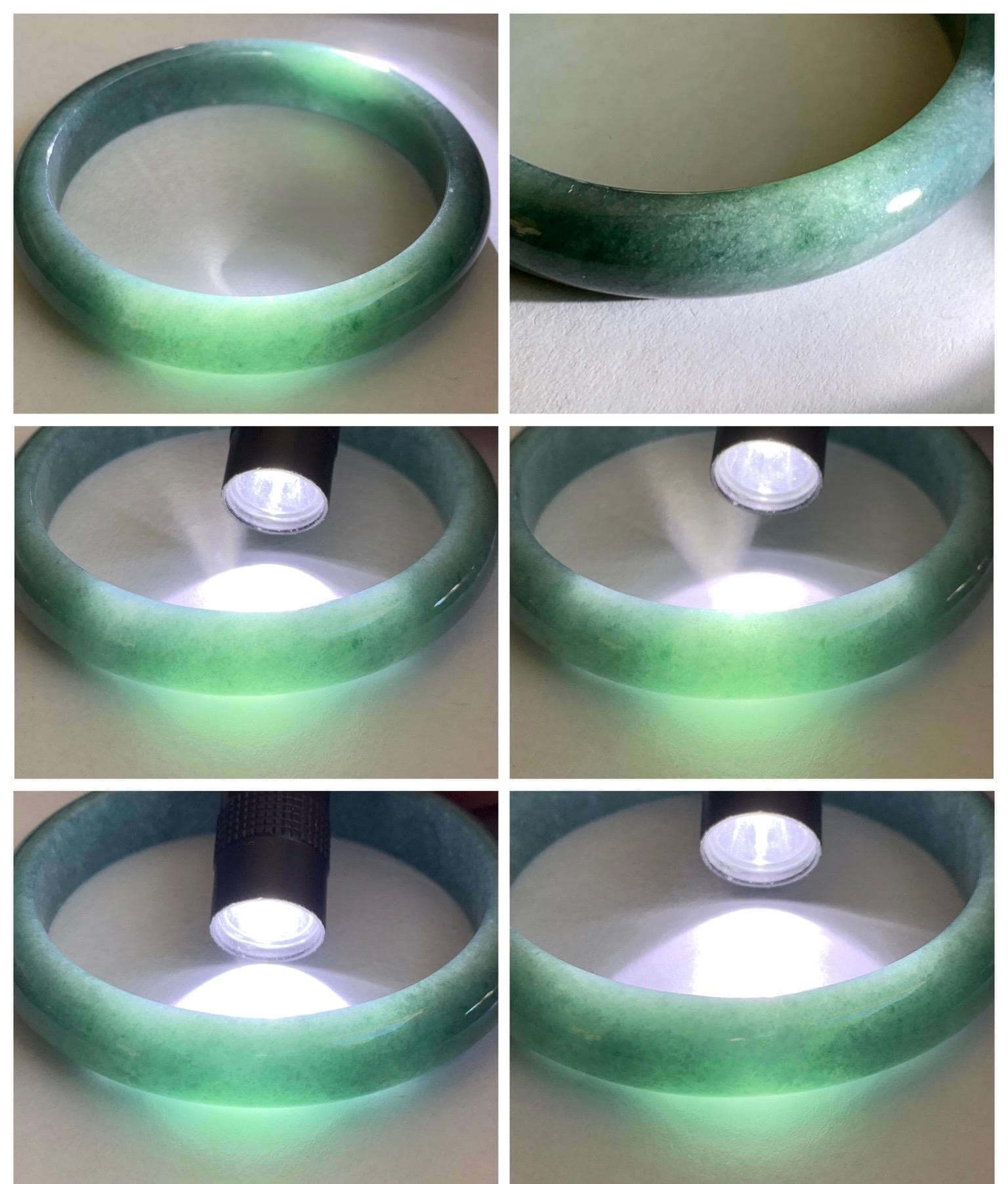 Certified Natural Grade A Guatemalan Icy Translucent Dusty Blue Jade Jadeite Wide Bangle Bracelet 58.35mm 7.21" 45.5g 天然危蓝糯种翡翠正圈手镯 1235
