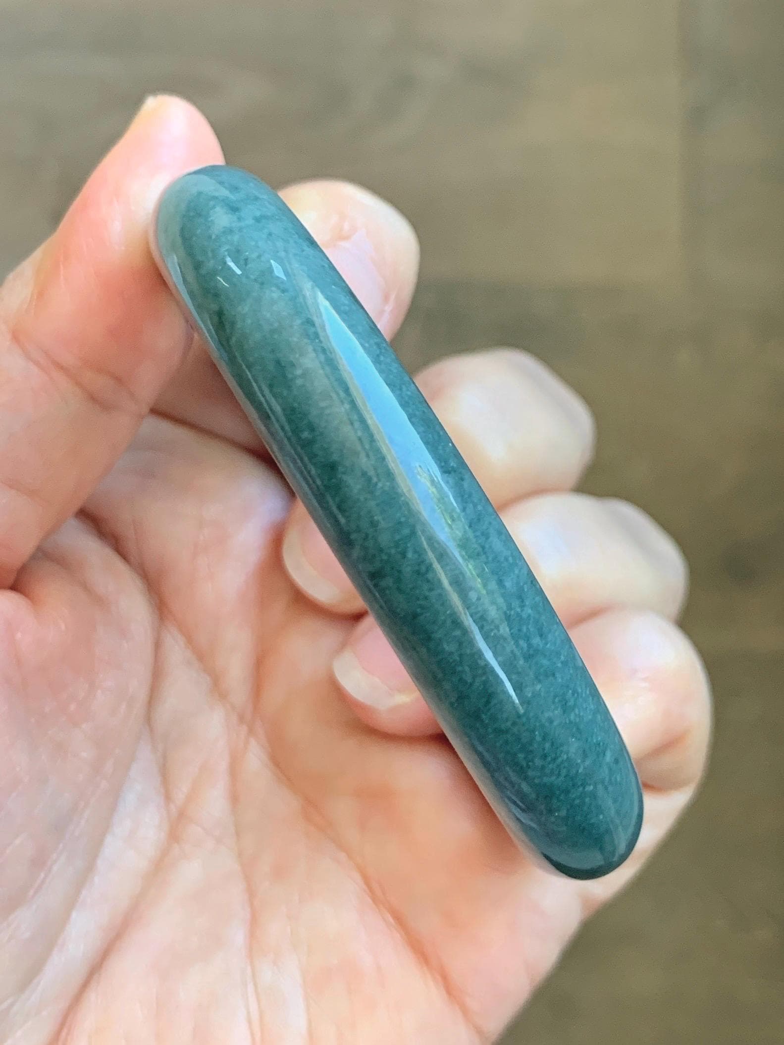 Certified Natural Grade A Guatemalan Icy Translucent Dusty Blue Jade Jadeite Wide Bangle Bracelet 58.35mm 7.21" 45.5g 天然危蓝糯种翡翠正圈手镯 1235