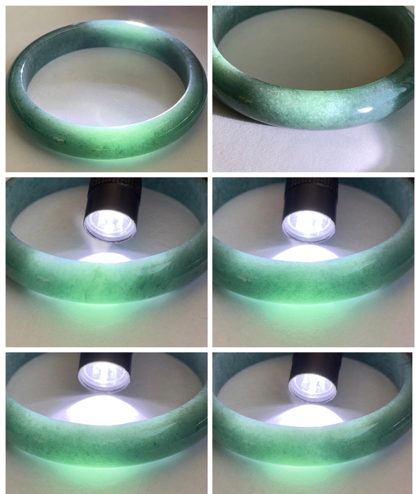 Certified Natural Grade A Guatemalan Icy Translucent Dusty Blue Jade Jadeite Wide Bangle Bracelet 58.4mm 7.22” 44.76g 天然危蓝糯种翡翠正圈手镯 1237
