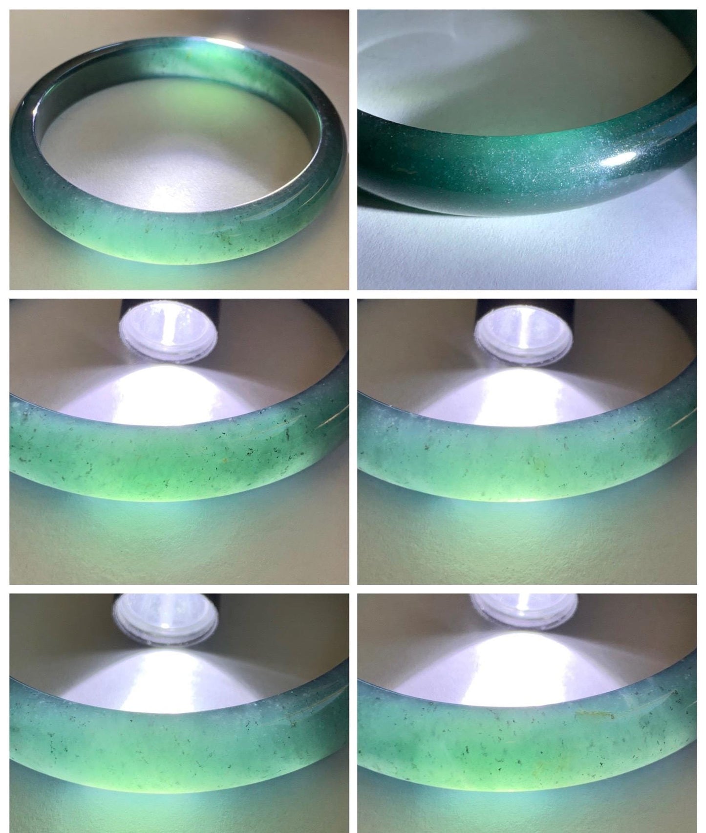 Certified Natural Grade A Guatemalan Icy Translucent Dark Teal Blue Jade Jadeite Wide Bangle 58.52mm 7.23” 38.79g 天然冰危深蓝绿翡翠正圈宽版手镯 1216