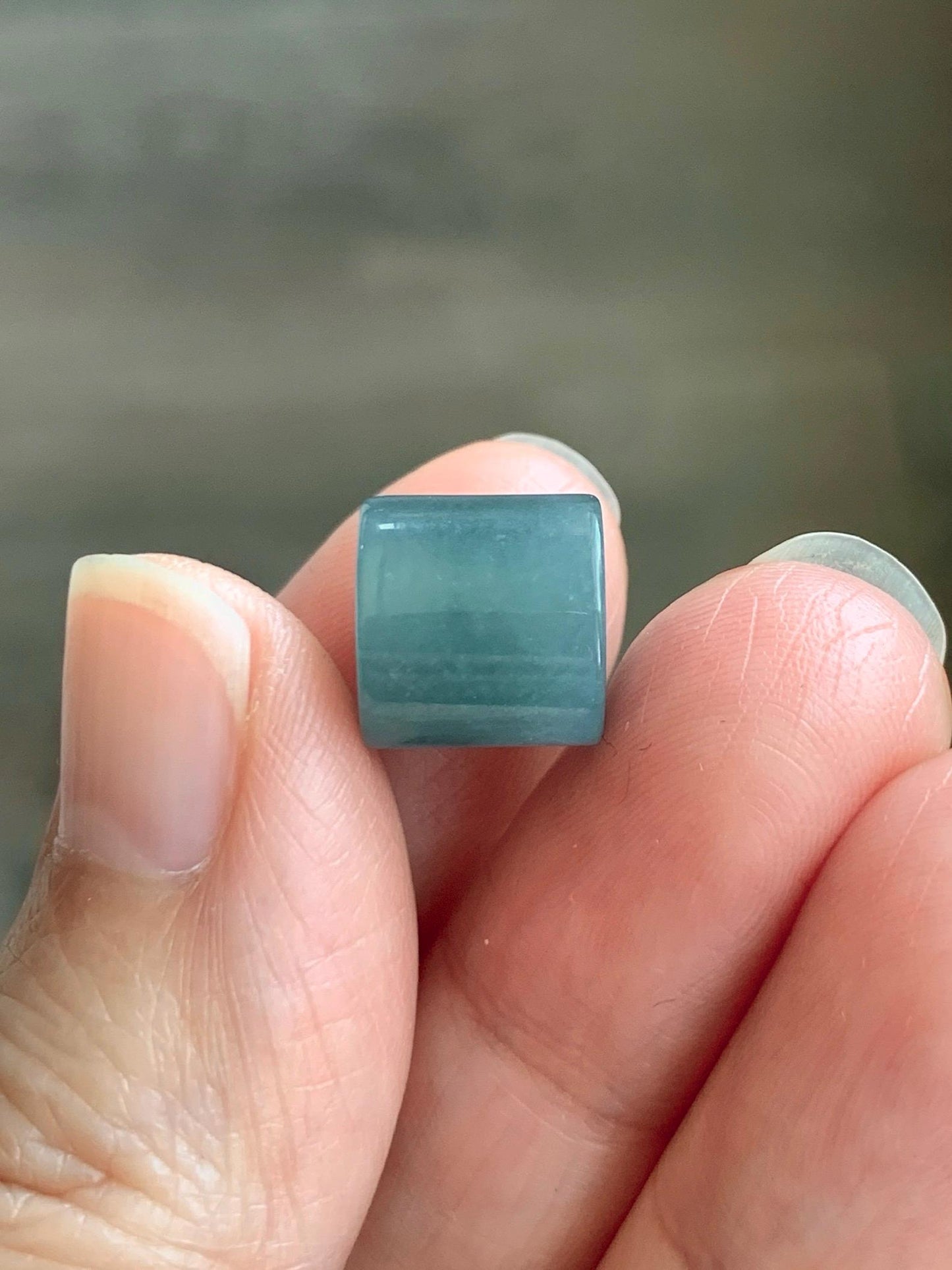 Natural Grade A Guatemalan Icy Translucent Dusty Blue Jade Jadeite Six Word Mantra Band Ring Pendant & Barrel Bead 天然冰危浅蓝翡翠六字戒桶珠 WLZ160A