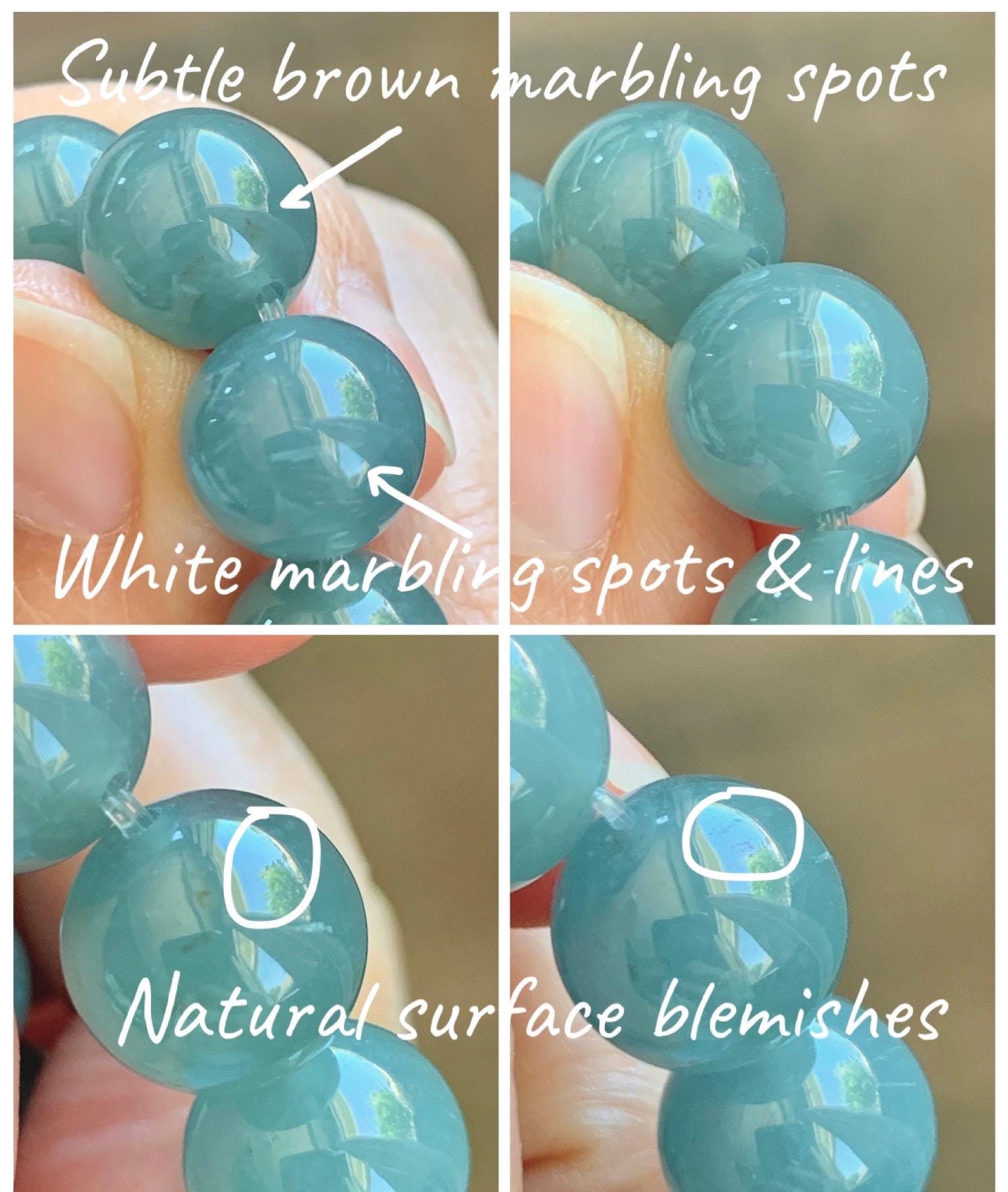 Natural Grade A Guatemalan Icy Translucent Dusty Teal Blue Jade Jadeite Beaded Bracelet 11.8mm-11.9mm 7.5” 49g 天然冰胶危蓝翡翠手串 WDL275