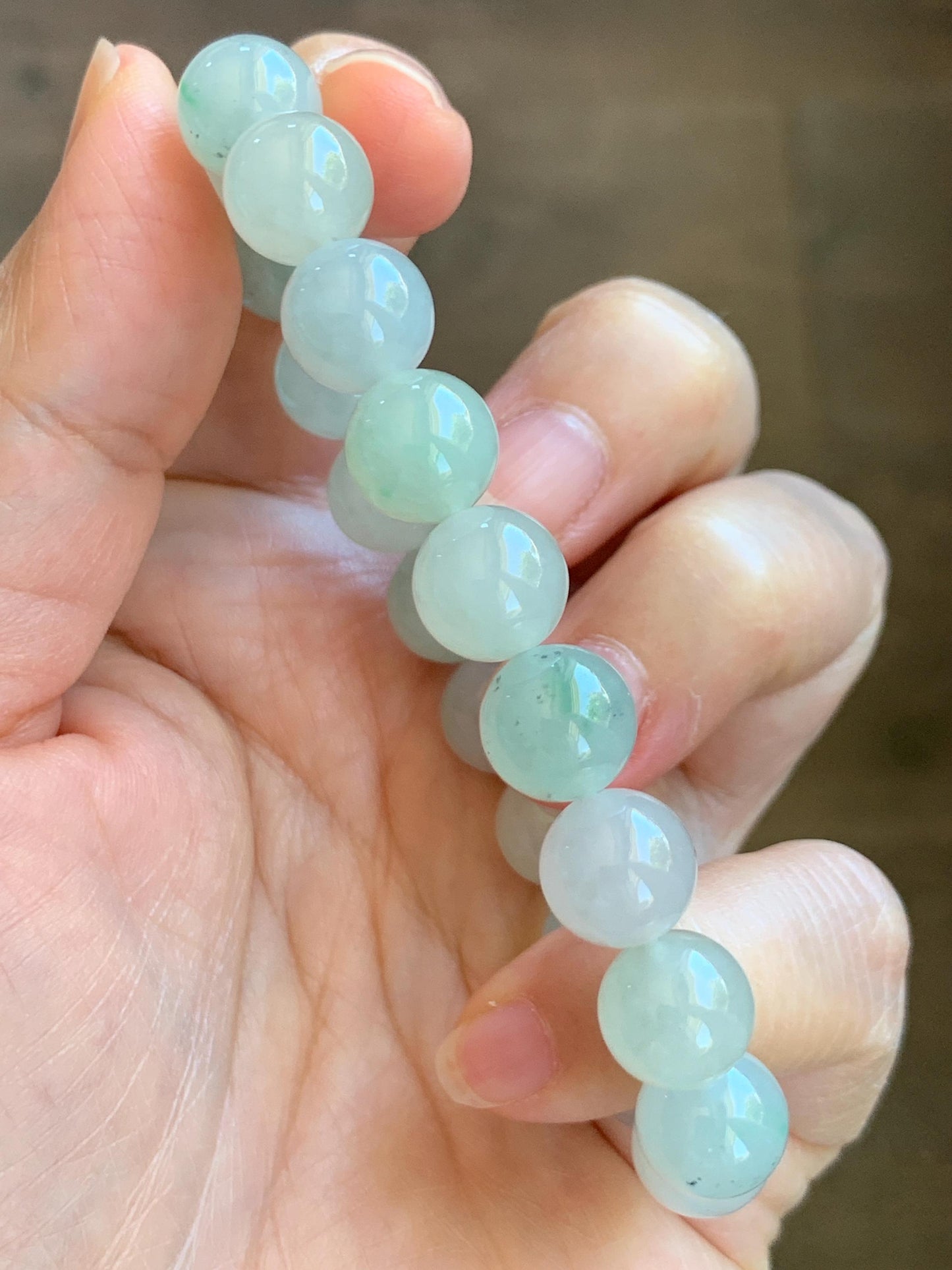 Certified Natural Grade A Icy Translucent Pastel Multicolored Jade Jadeite Beads Beaded Bracelet Stretchy 10mm 7” 32.7g 天然冰胶浅多宝翡翠大卡手串 1166