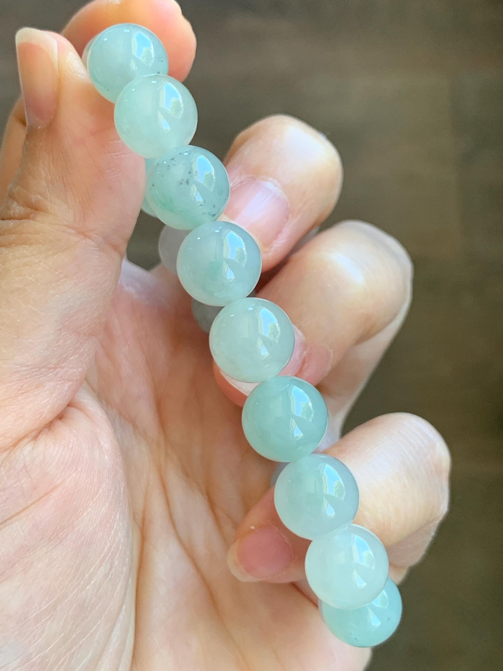 Certified Natural Grade A Icy Translucent Pastel Multicolored Jade Jadeite Beads Beaded Bracelet Stretchy 10mm 7” 32.7g 天然冰胶浅多宝翡翠大卡手串 1166