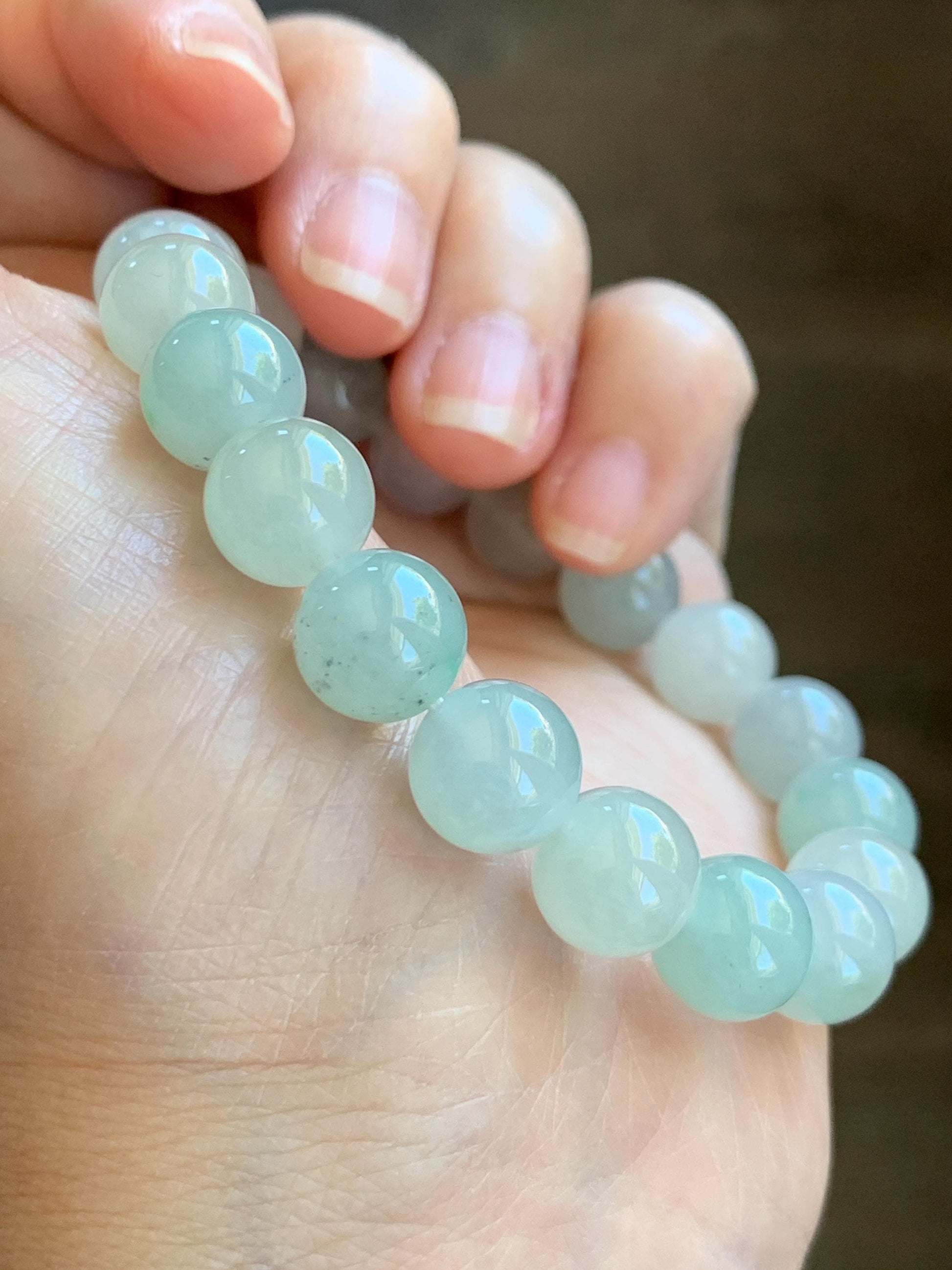 Certified Natural Grade A Icy Translucent Pastel Multicolored Jade Jadeite Beads Beaded Bracelet Stretchy 10mm 7” 32.7g 天然冰胶浅多宝翡翠大卡手串 1166