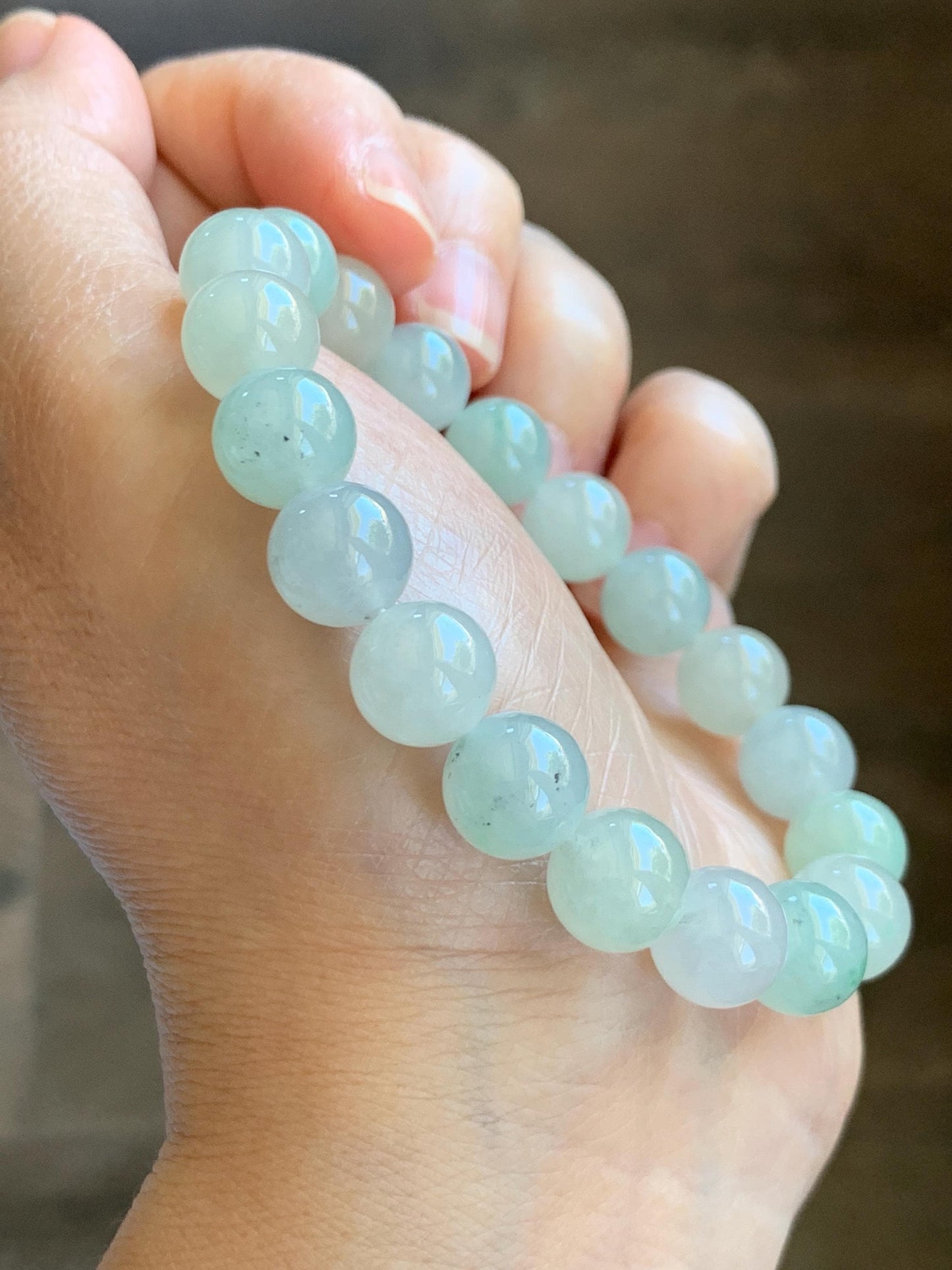 Certified Natural Grade A Icy Translucent Pastel Multicolored Jade Jadeite Beads Beaded Bracelet Stretchy 10mm 7” 32.7g 天然冰胶浅多宝翡翠大卡手串 1166