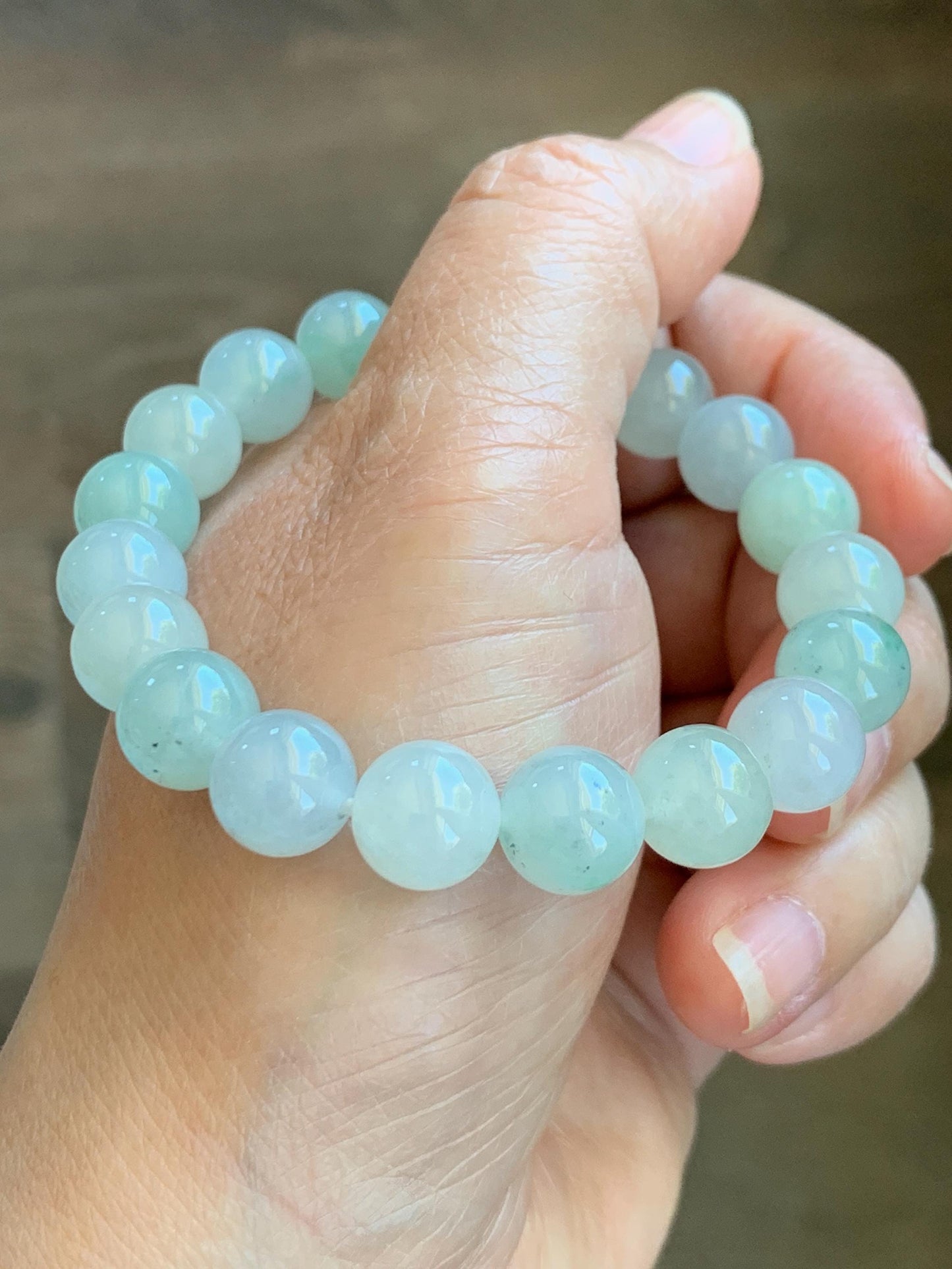 Certified Natural Grade A Icy Translucent Pastel Multicolored Jade Jadeite Beads Beaded Bracelet Stretchy 10mm 7” 32.7g 天然冰胶浅多宝翡翠大卡手串 1166
