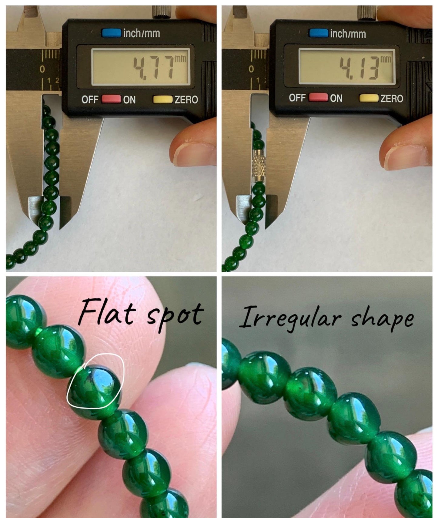Natural Grade A Guatemalan Icy Translucent Rich Green Jade Jadeite Petite Beads Beaded Bracelet 4.1-4.7mm 7” 7g 天然冰危绿翡翠小卡圆珠手串 WDU180