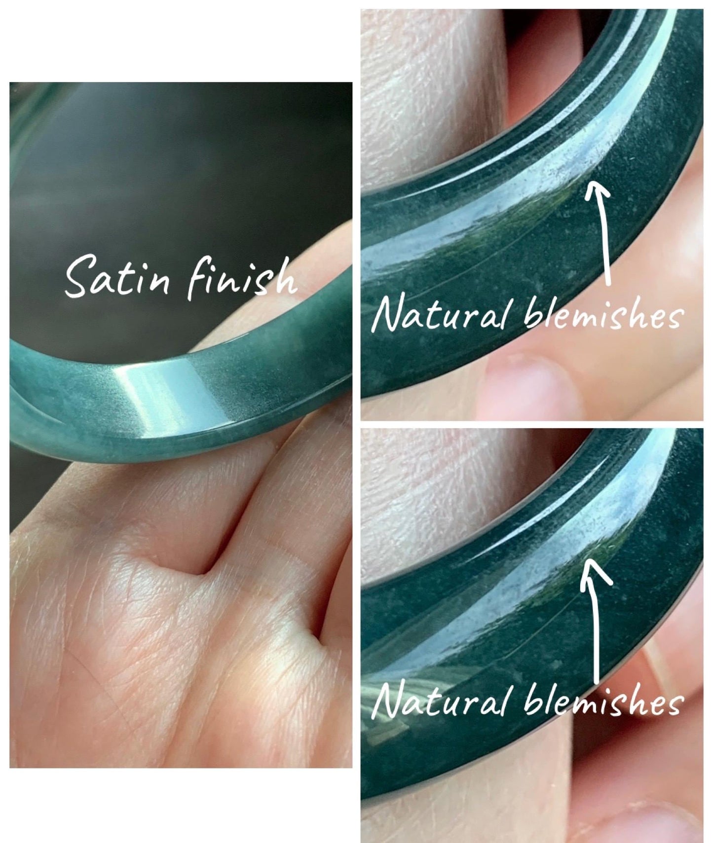 Certified Natural Grade A Guatemalan Icy Translucent Dark Teal Blue Jade Jadeite Wide Bangle 54.47mm 6.73” 44g 天然冰危蓝绿翡翠正圈宽版手镯 1228