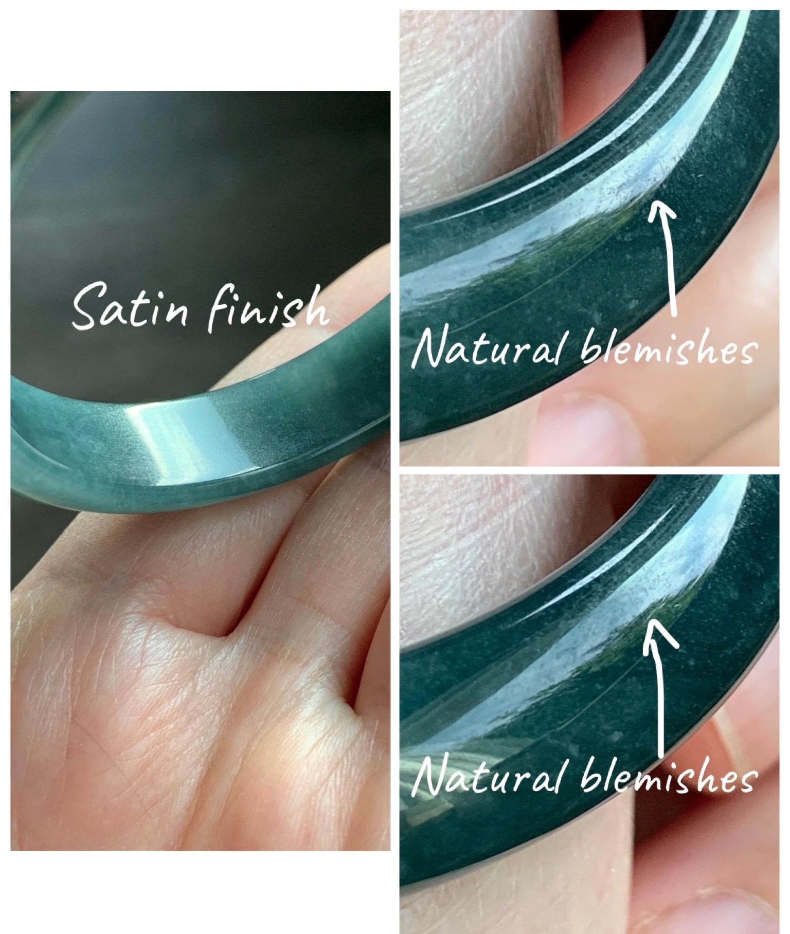 Certified Natural Grade A Guatemalan Icy Translucent Dark Teal Blue Jade Jadeite Wide Bangle 54.47mm 6.73” 44g 天然冰危蓝绿翡翠正圈宽版手镯 1228