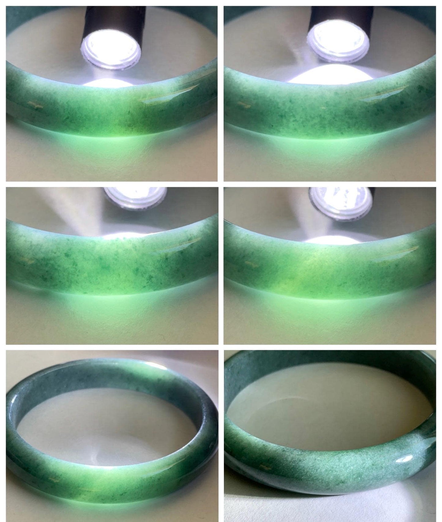 Certified Natural Grade A Guatemalan Icy Translucent Dusty Blue Jade Jadeite Wide Bangle Bracelet 62.3mm 7.7" 48.6g 天然危蓝糯种翡翠正圈手镯 1232