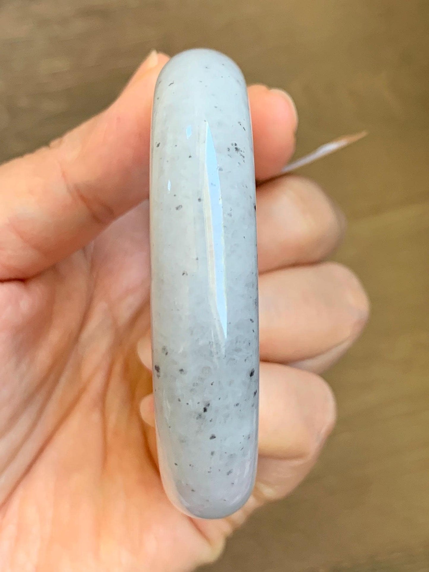 Certified Grade A Natural Icy Translucent White Green Marbled Jade Jadeite Wide Bangle Bracelet 56.38mm 6.97" 99.5g 天然冰胶白乌飘绿翡翠轮胎手镯 1168