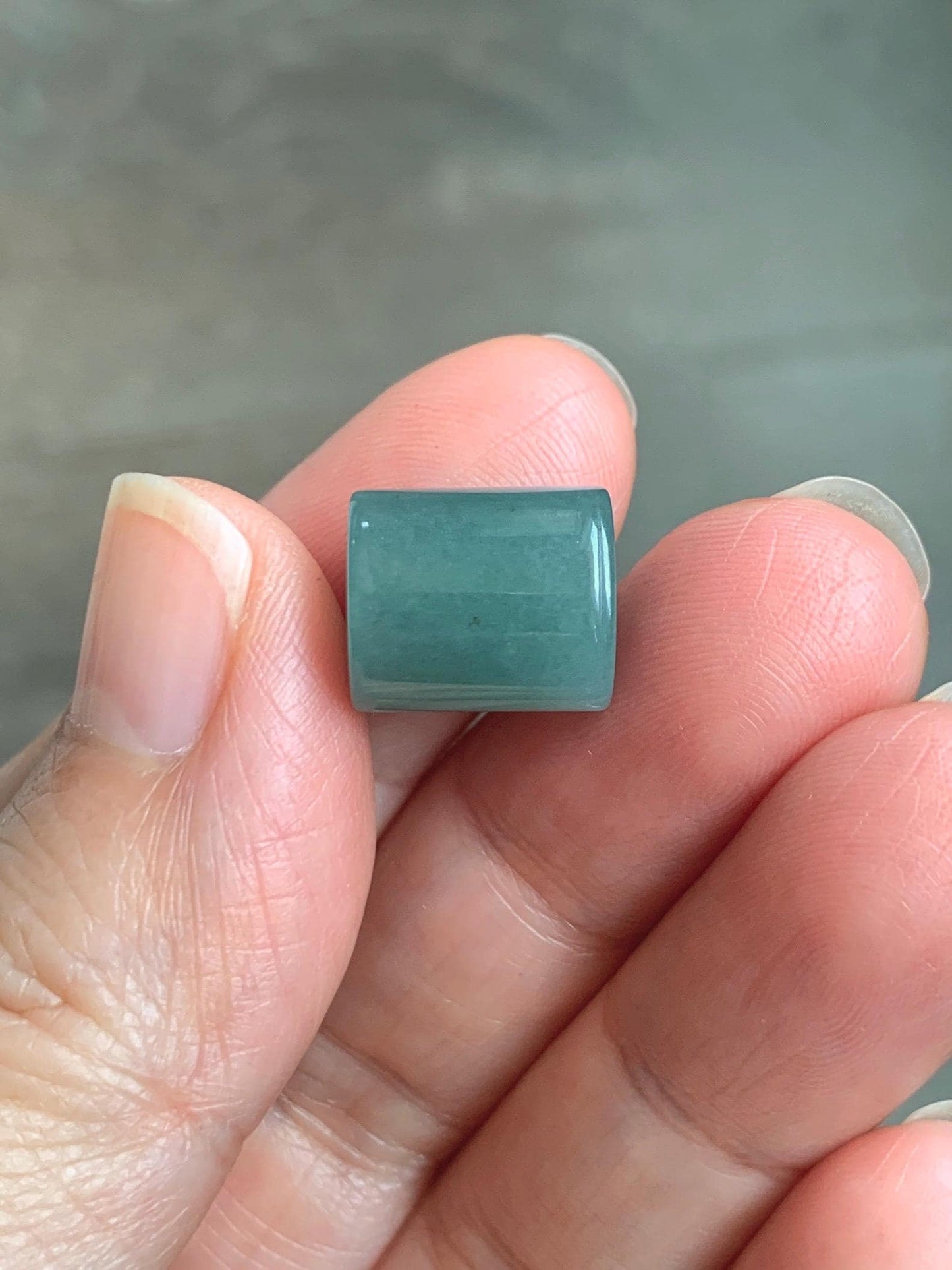 Natural Grade A Guatemalan Icy Translucent Light Teal Jade Jadeite Six Word Mantra Band Ring Pendant & Barrel Bead 天然冰危浅蓝绿翡翠六字戒桶珠 WLZ160B