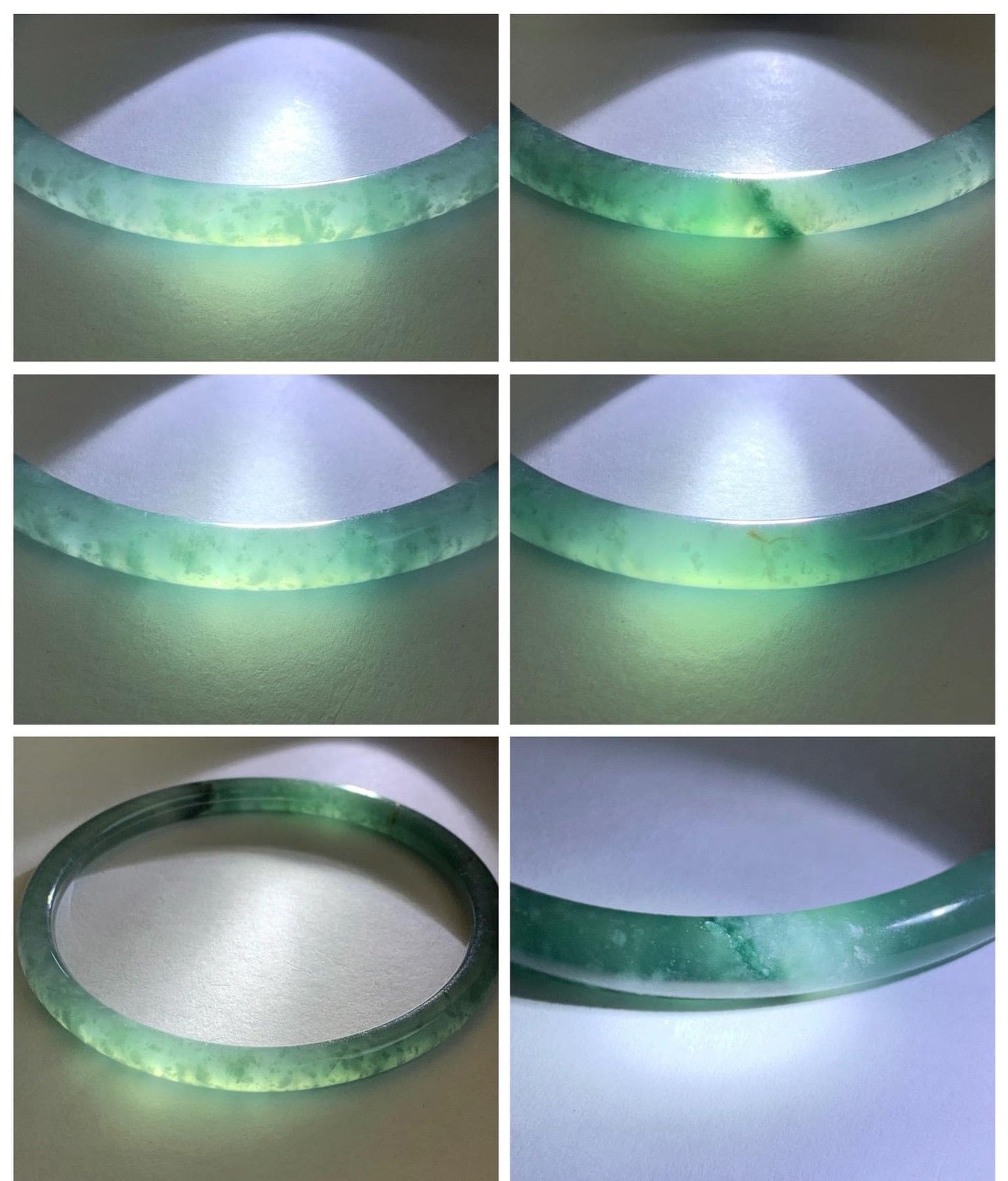Certified Natural Grade A Guatemalan Icy Translucent Dark Teal Green Jade Jadeite Slim Bangle 61.25mm 7.57” 17.9g 天然冰胶危深蓝绿翡翠细圆条手镯 1188 AS IS