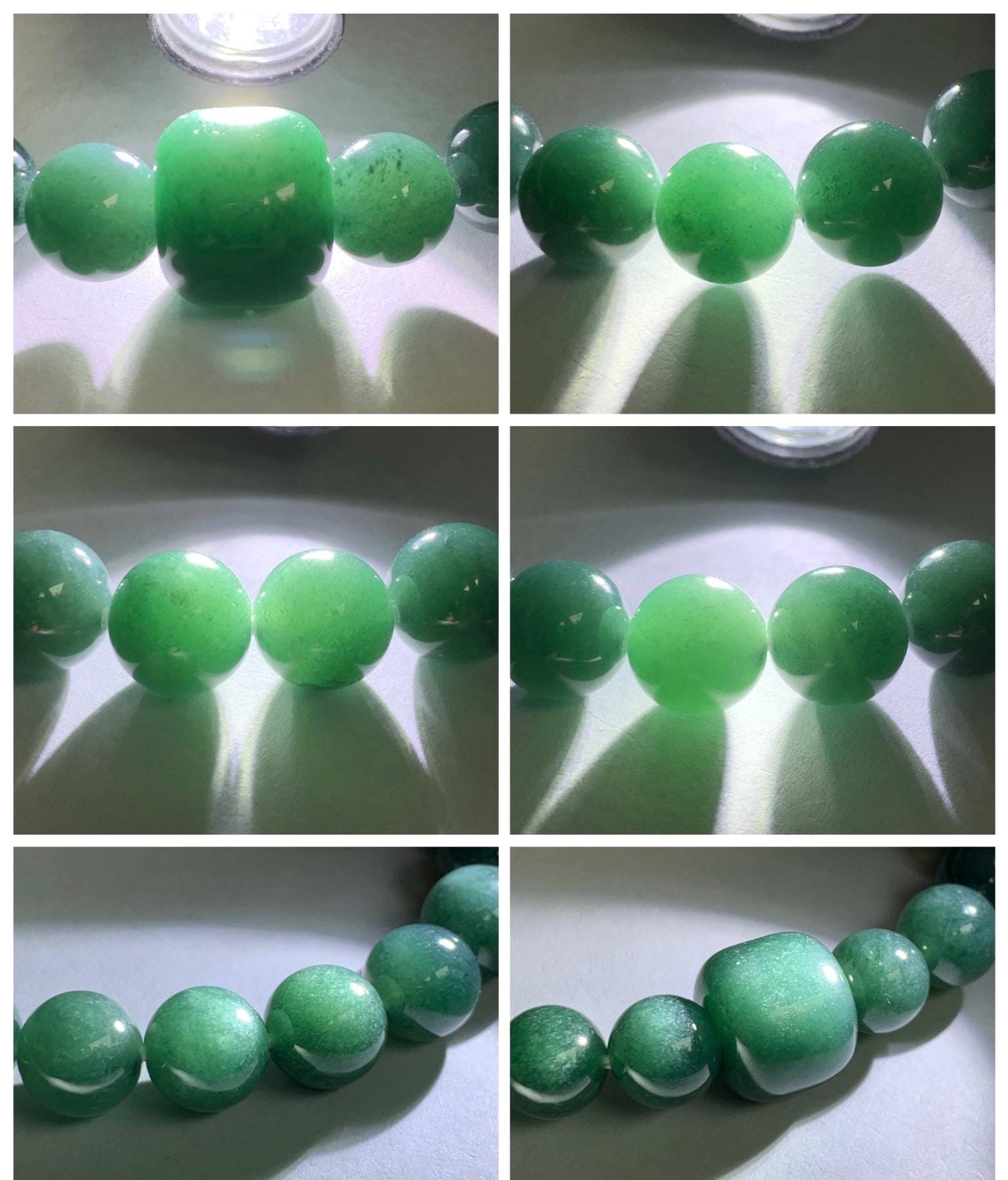 Natural Grade A Guatemalan Translucent Dark Teal Jade Jadeite Beaded Bracelet Stretchy 9.7mm 7.75” 36g 天然危糯种深蓝绿翡翠圆珠手串 WSHL150