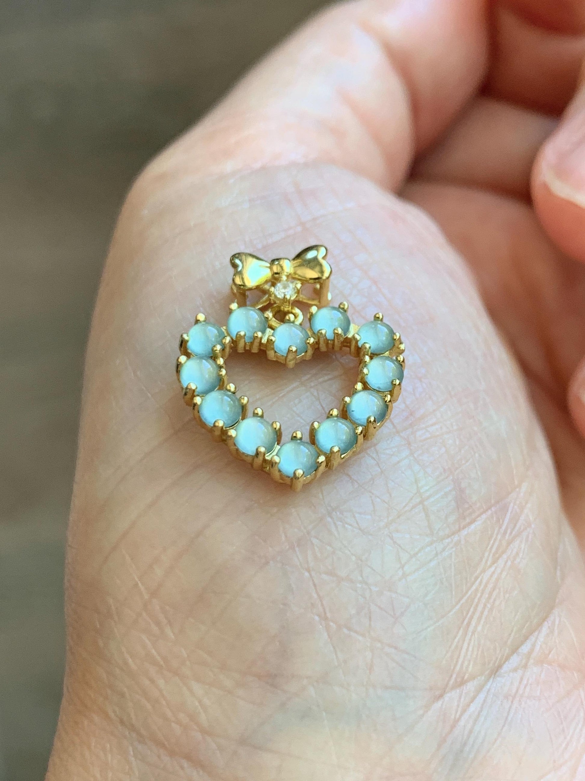 Natural Grade A Guatemalan Icy Highly Translucent Pastel Teal Blue Jade Jadeite Heart Pendant Sterling Silver 天然冰危淡蓝翡翠爱心吊坠 WBH88