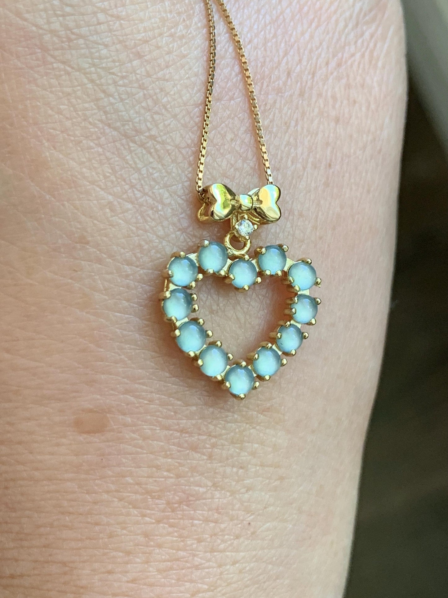 Natural Grade A Guatemalan Icy Highly Translucent Pastel Teal Blue Jade Jadeite Heart Pendant Sterling Silver 天然冰危淡蓝翡翠爱心吊坠 WBH88