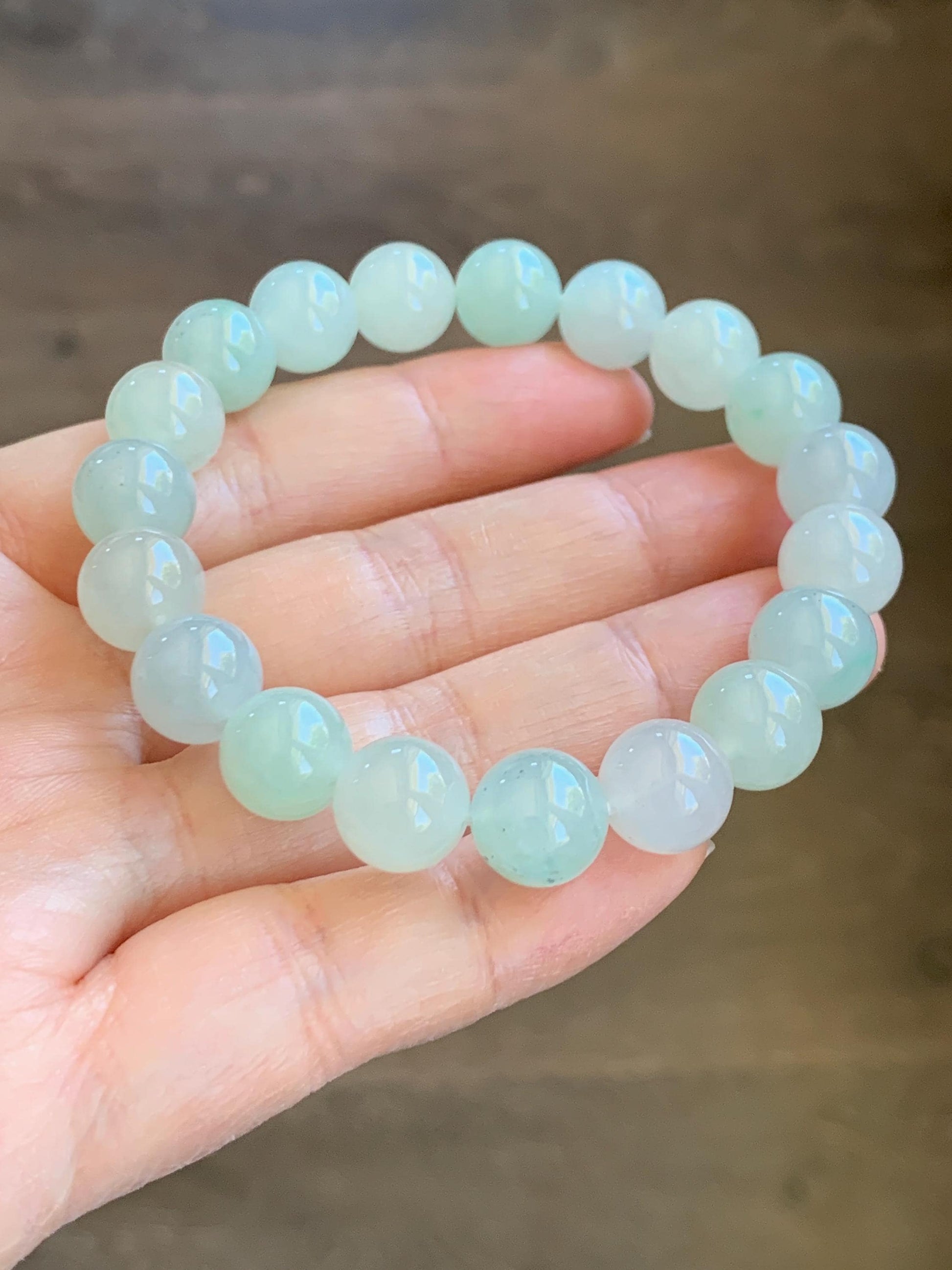 Certified Natural Grade A Icy Translucent Pastel Multicolored Jade Jadeite Beads Beaded Bracelet Stretchy 10mm 7” 32.7g 天然冰胶浅多宝翡翠大卡手串 1166