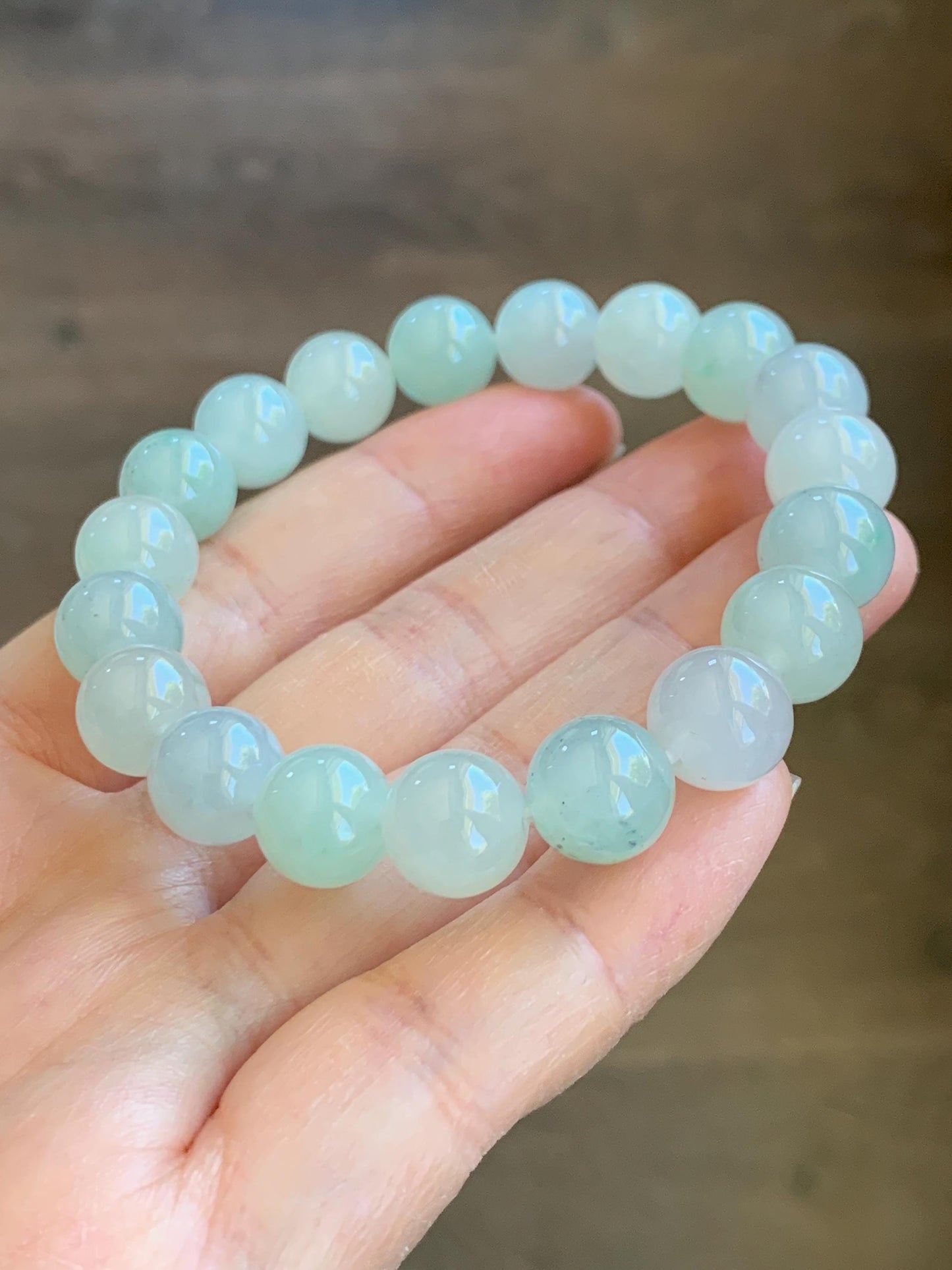 Certified Natural Grade A Icy Translucent Pastel Multicolored Jade Jadeite Beads Beaded Bracelet Stretchy 10mm 7” 32.7g 天然冰胶浅多宝翡翠大卡手串 1166