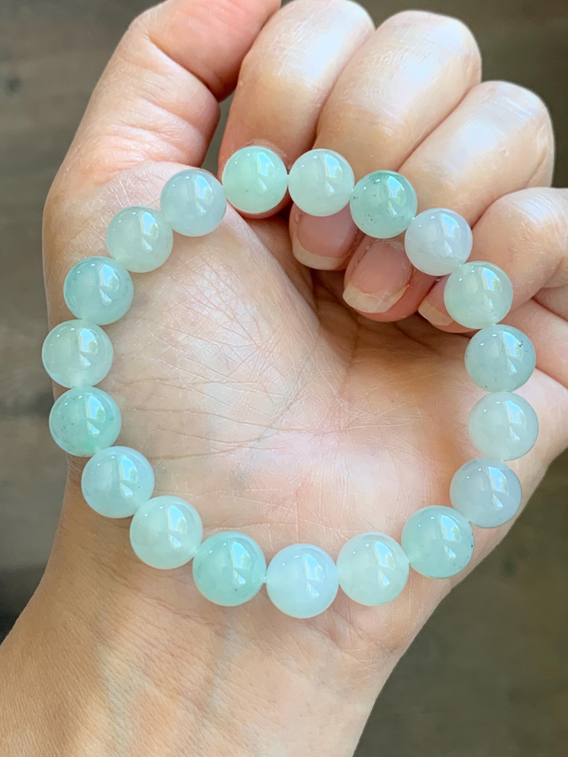 Certified Natural Grade A Icy Translucent Pastel Multicolored Jade Jadeite Beads Beaded Bracelet Stretchy 10mm 7” 32.7g 天然冰胶浅多宝翡翠大卡手串 1166