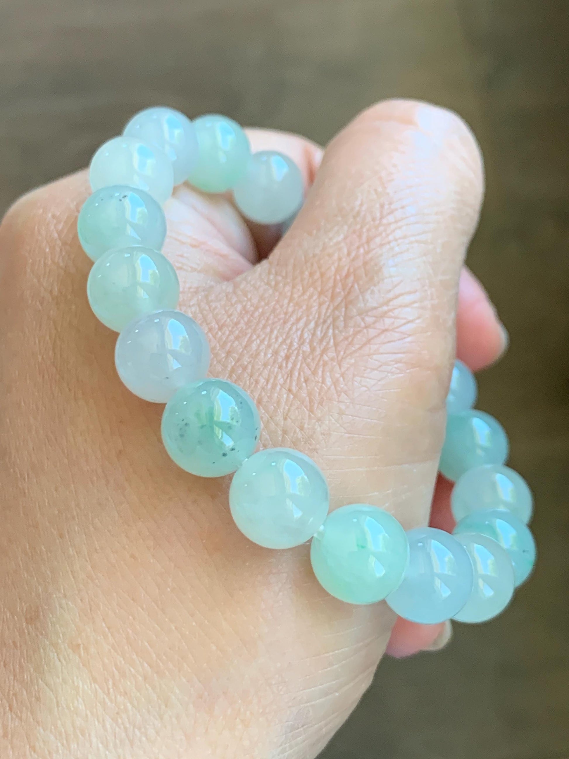 Certified Natural Grade A Icy Translucent Pastel Multicolored Jade Jadeite Beads Beaded Bracelet Stretchy 10mm 7” 32.7g 天然冰胶浅多宝翡翠大卡手串 1166