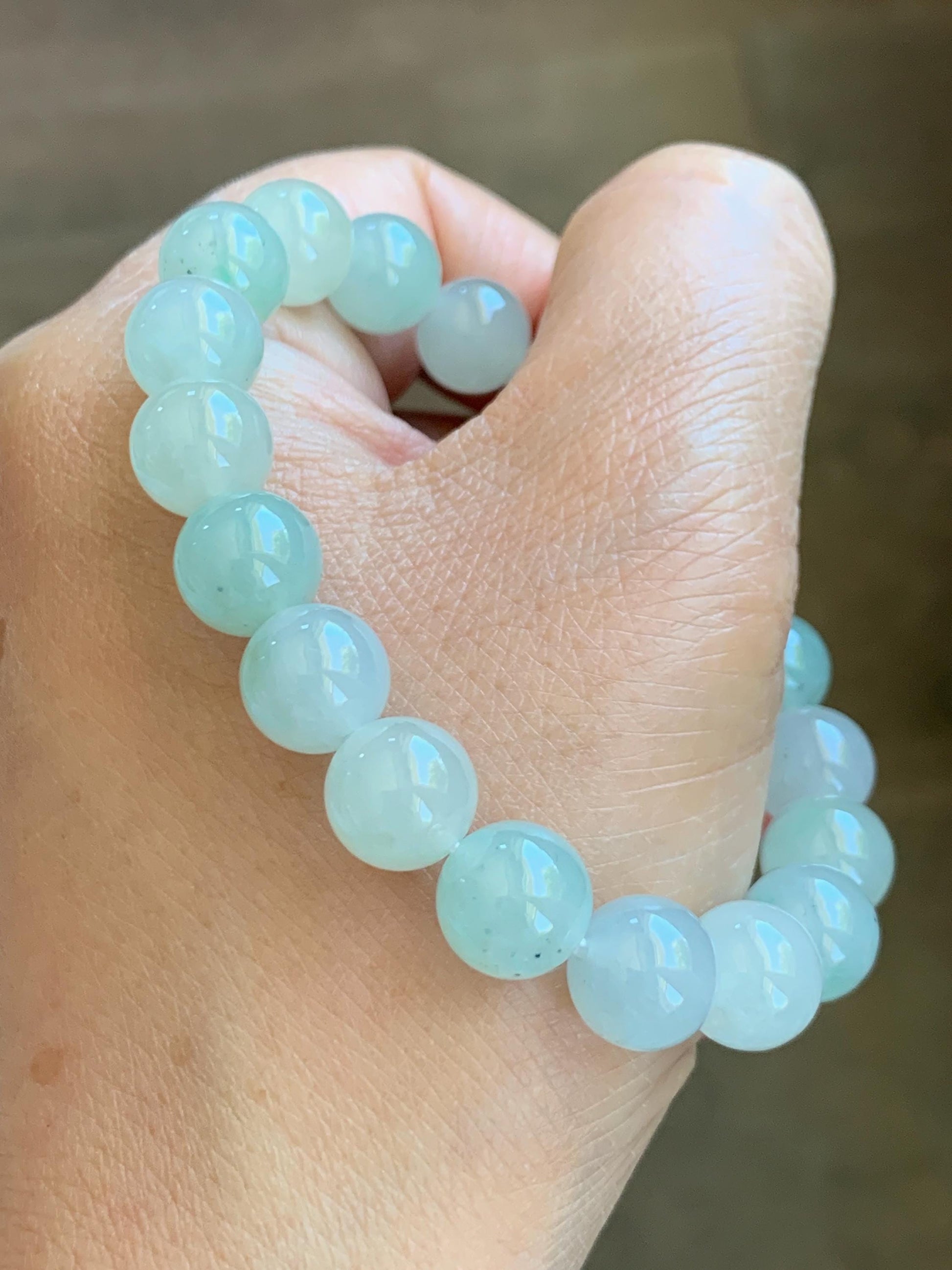 Certified Natural Grade A Icy Translucent Pastel Multicolored Jade Jadeite Beads Beaded Bracelet Stretchy 10mm 7” 32.7g 天然冰胶浅多宝翡翠大卡手串 1166