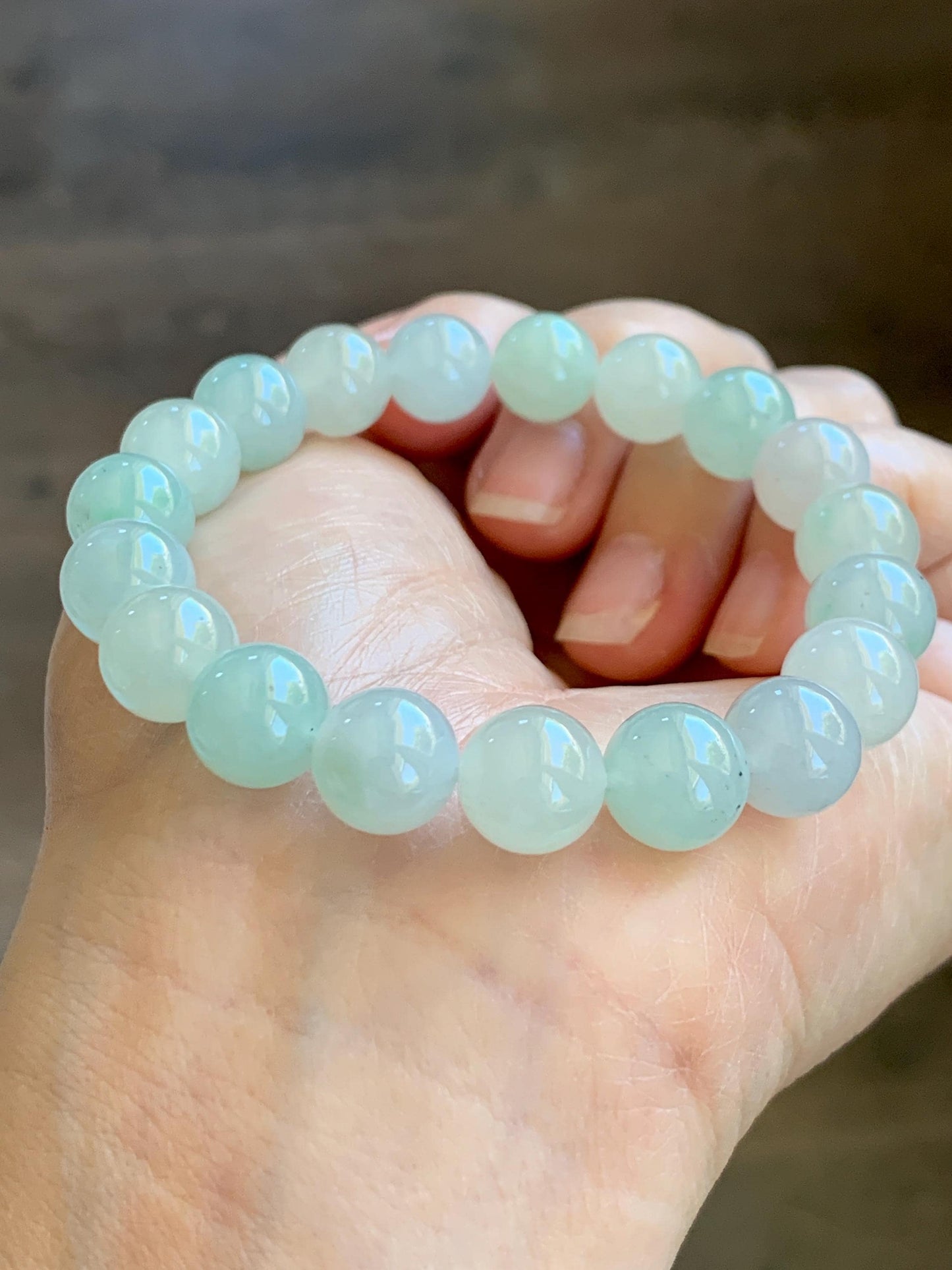 Certified Natural Grade A Icy Translucent Pastel Multicolored Jade Jadeite Beads Beaded Bracelet Stretchy 10mm 7” 32.7g 天然冰胶浅多宝翡翠大卡手串 1166