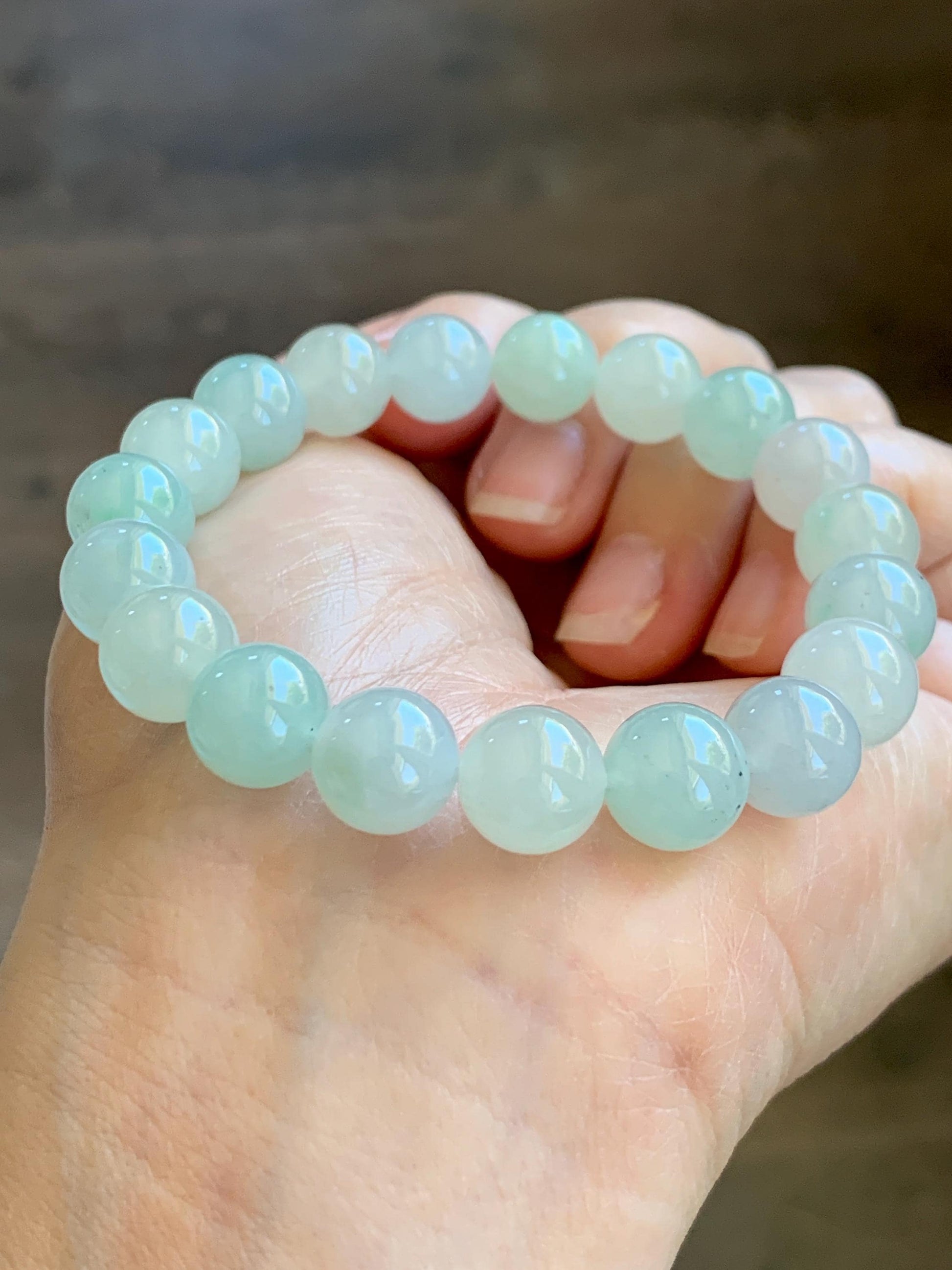 Certified Natural Grade A Icy Translucent Pastel Multicolored Jade Jadeite Beads Beaded Bracelet Stretchy 10mm 7” 32.7g 天然冰胶浅多宝翡翠大卡手串 1166