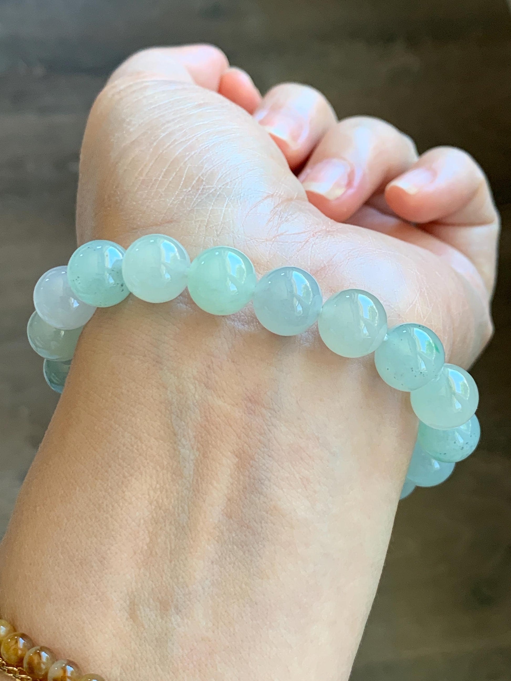 Certified Natural Grade A Icy Translucent Pastel Multicolored Jade Jadeite Beads Beaded Bracelet Stretchy 10mm 7” 32.7g 天然冰胶浅多宝翡翠大卡手串 1166