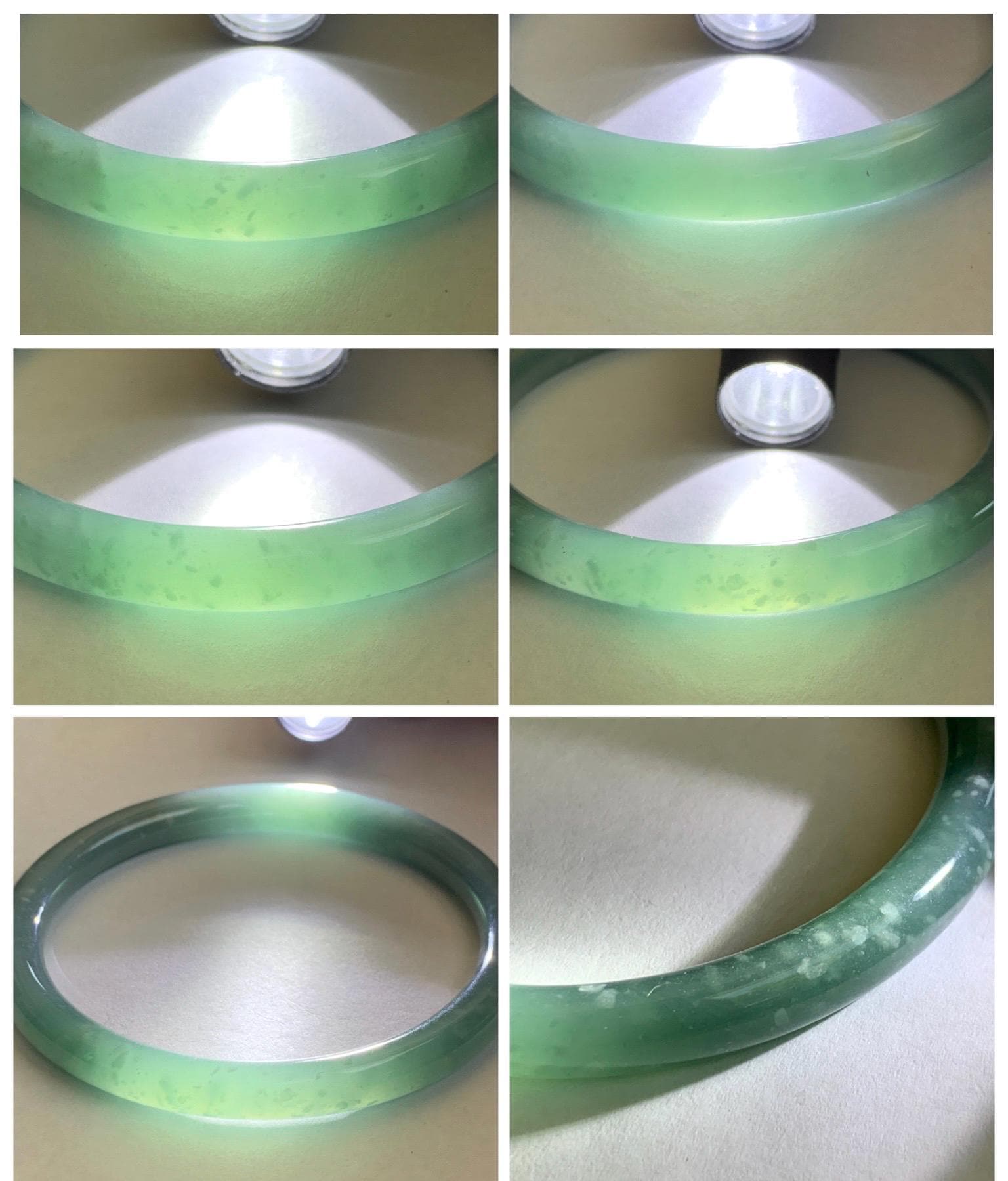Certified Natural Grade A Guatemalan Icy Translucent Dusty Teal Jade Jadeite Bangle 62.89mm 7.77” 32g 天然冰危蓝绿翡翠圆条手镯 1174