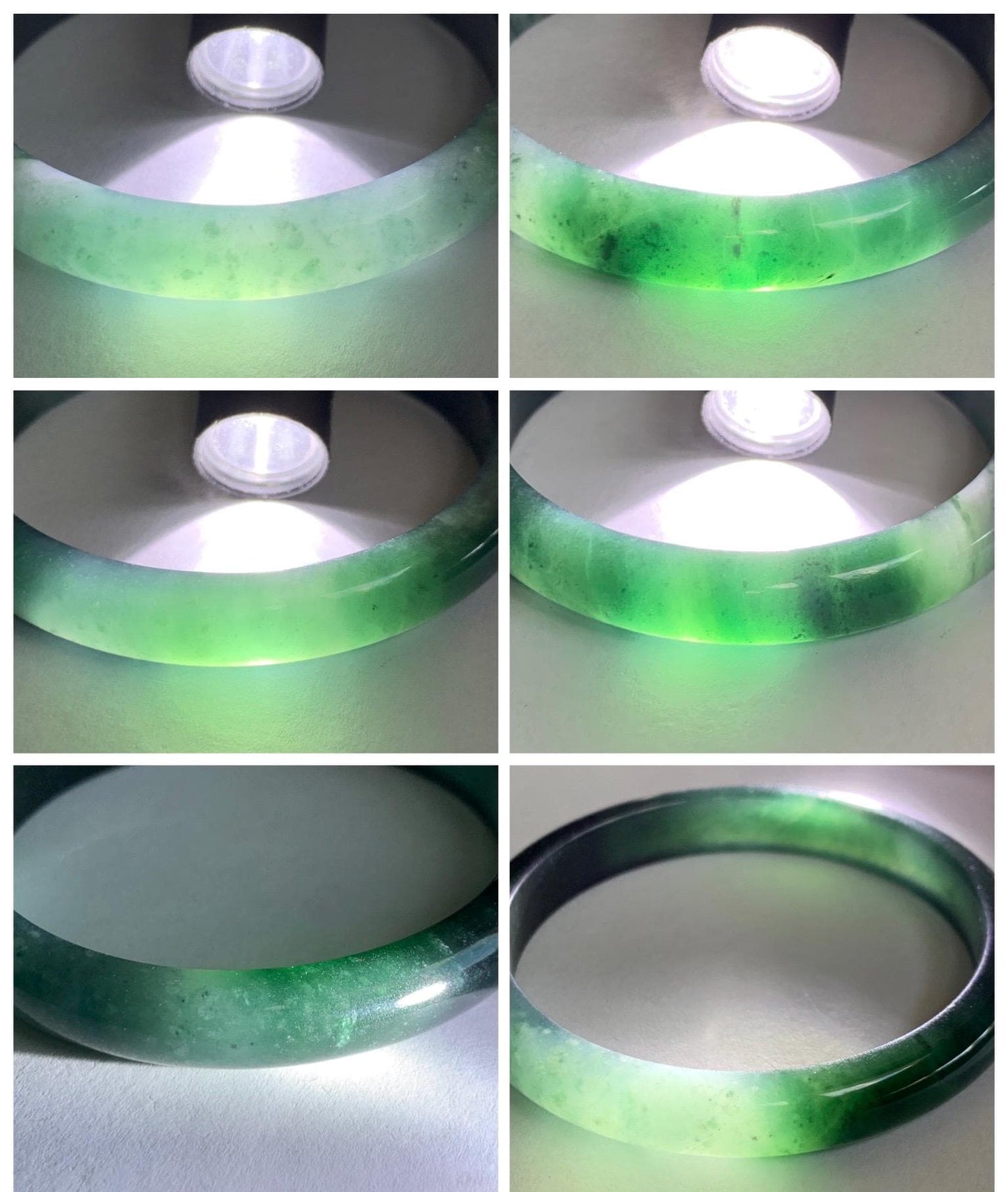 Certified Natural Grade A Guatemalan Icy Translucent Dark Teal Green Jade Jadeite Wide Bangle 56.63mm 7” 32g 天然冰危深蓝绿翡翠正圈宽版手镯 1189